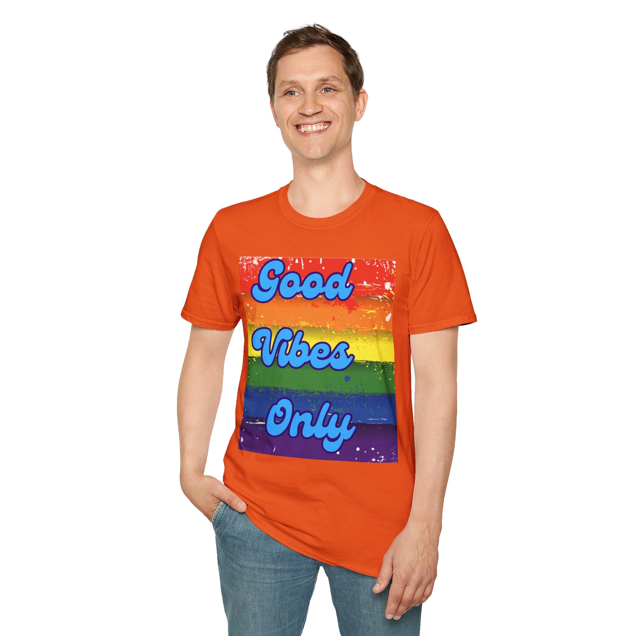Good Vibes Only Blue Unisex Softstyle T-Shirt