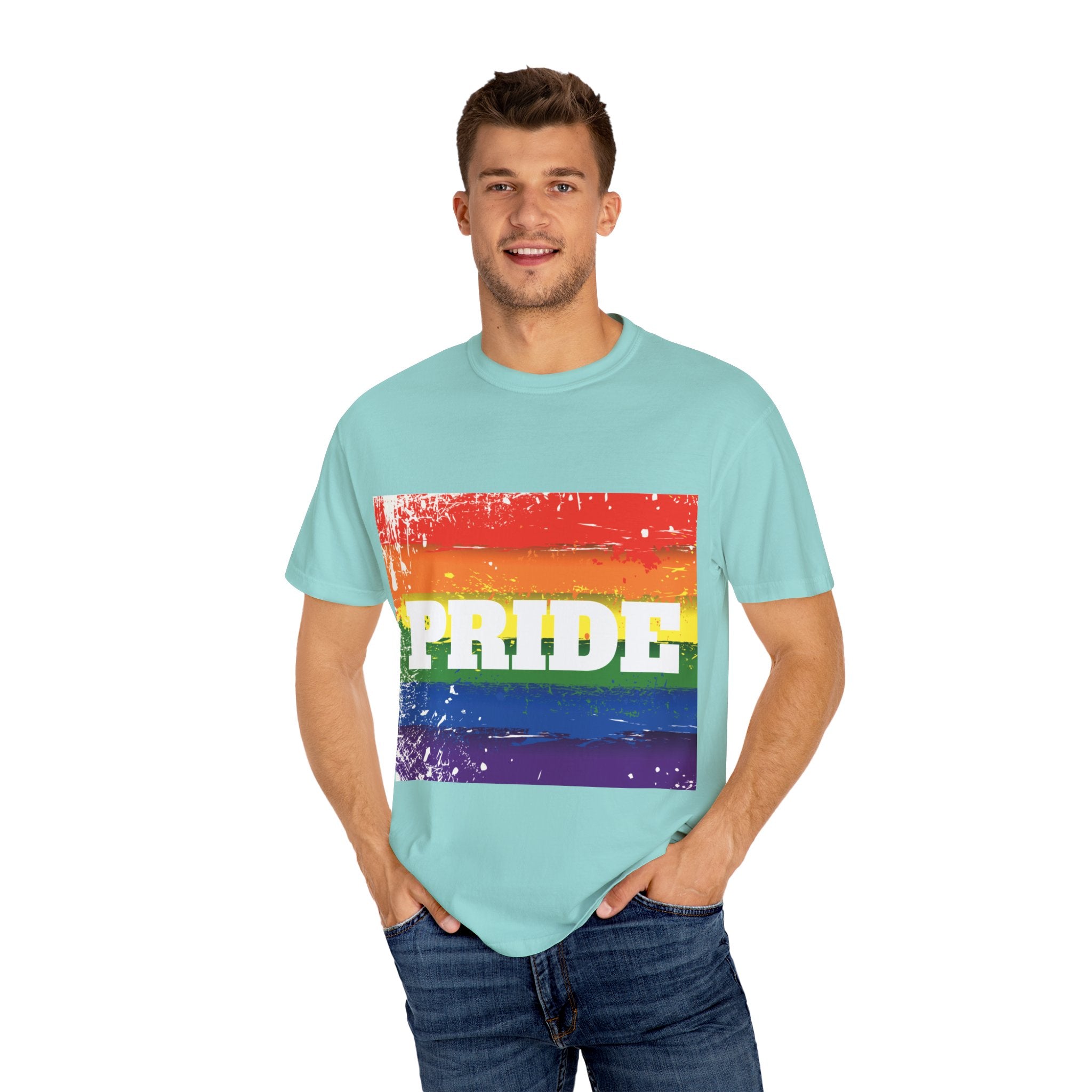Pride Rainbow Unisex Garment-Dyed T-Shirt
