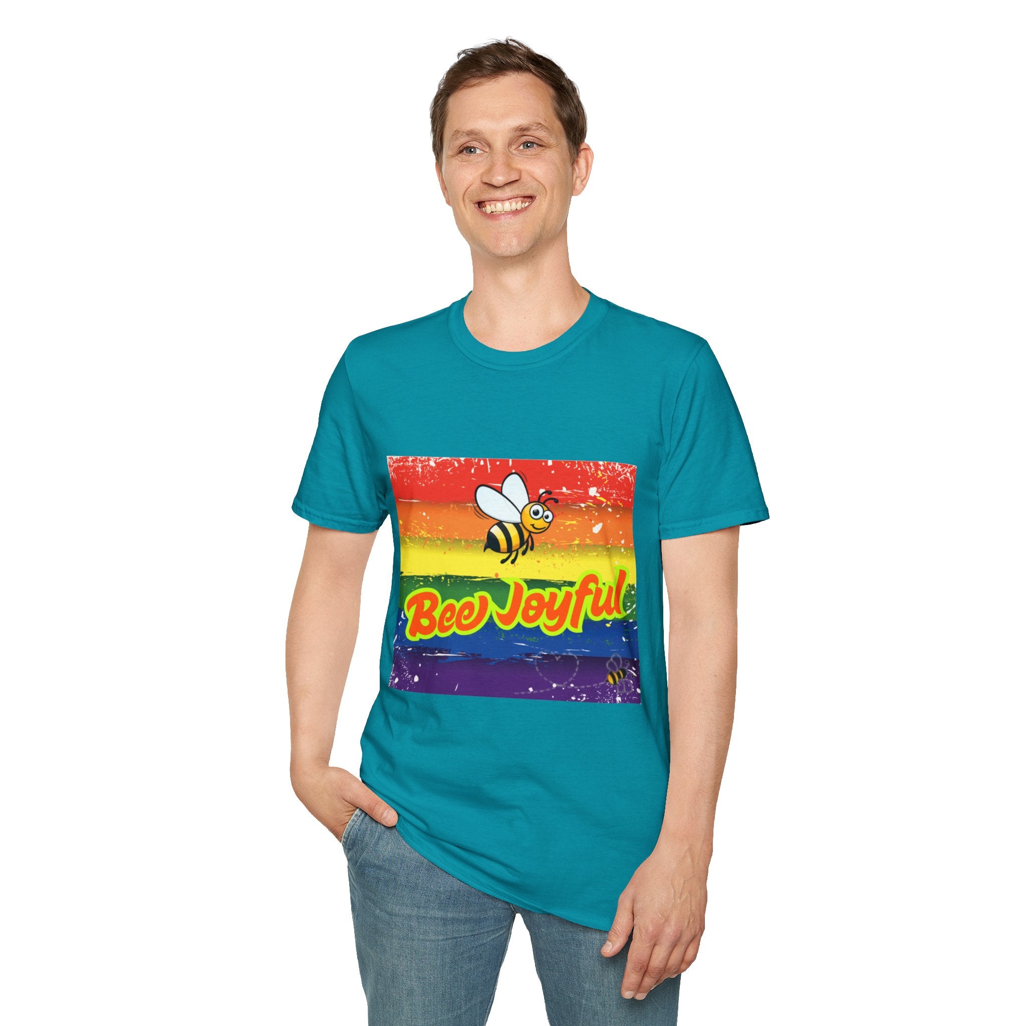 Bee Joyful Rainbow Unisex Softstyle T-Shirt