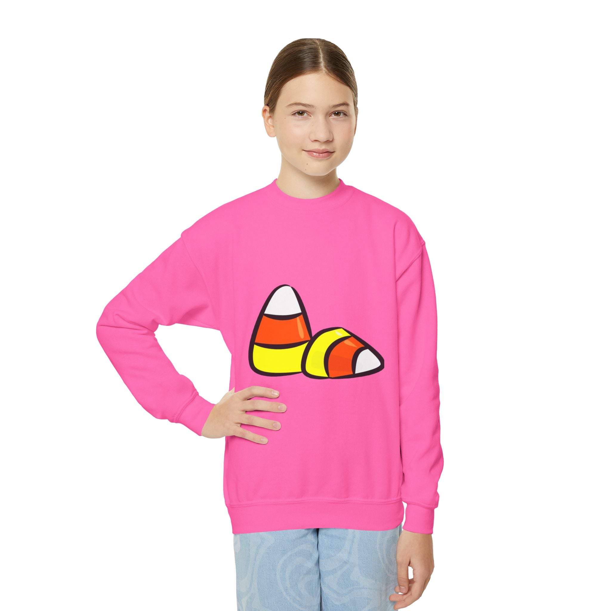 Halloween Candy Corn Youth Crewneck Sweatshirt