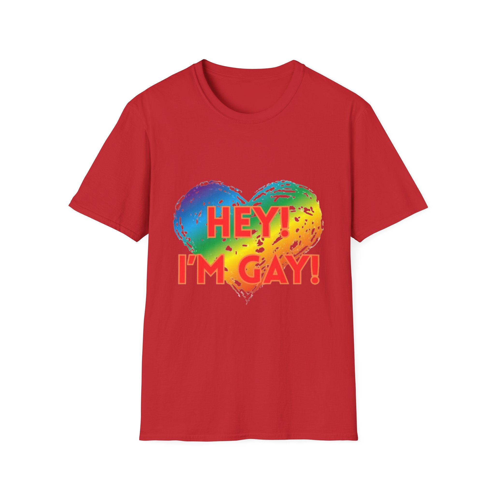 Hey I'm Gay! Unisex Softstyle T-Shirt