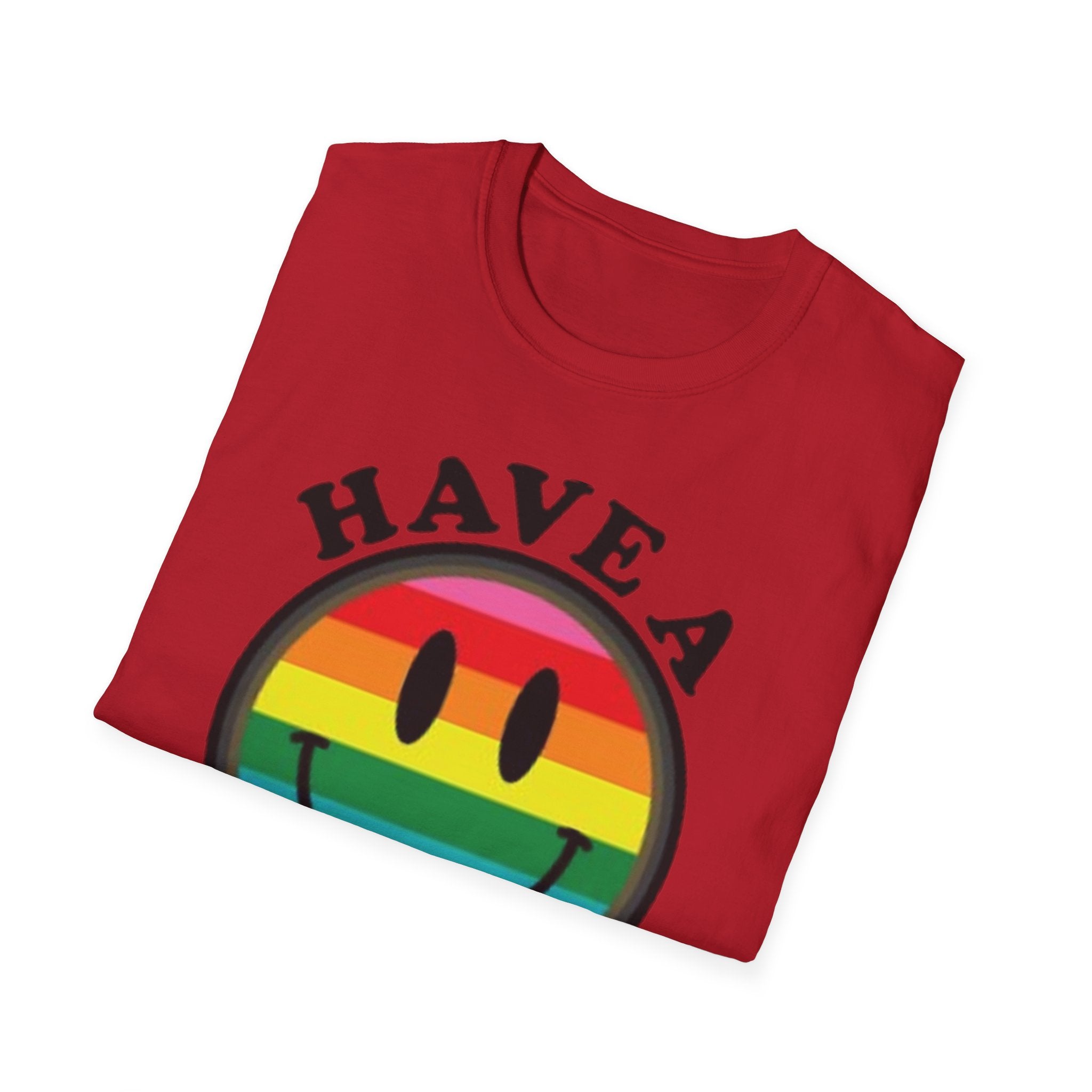 Have A Gay Day Rainbow Smile Unisex Softstyle T-Shirt