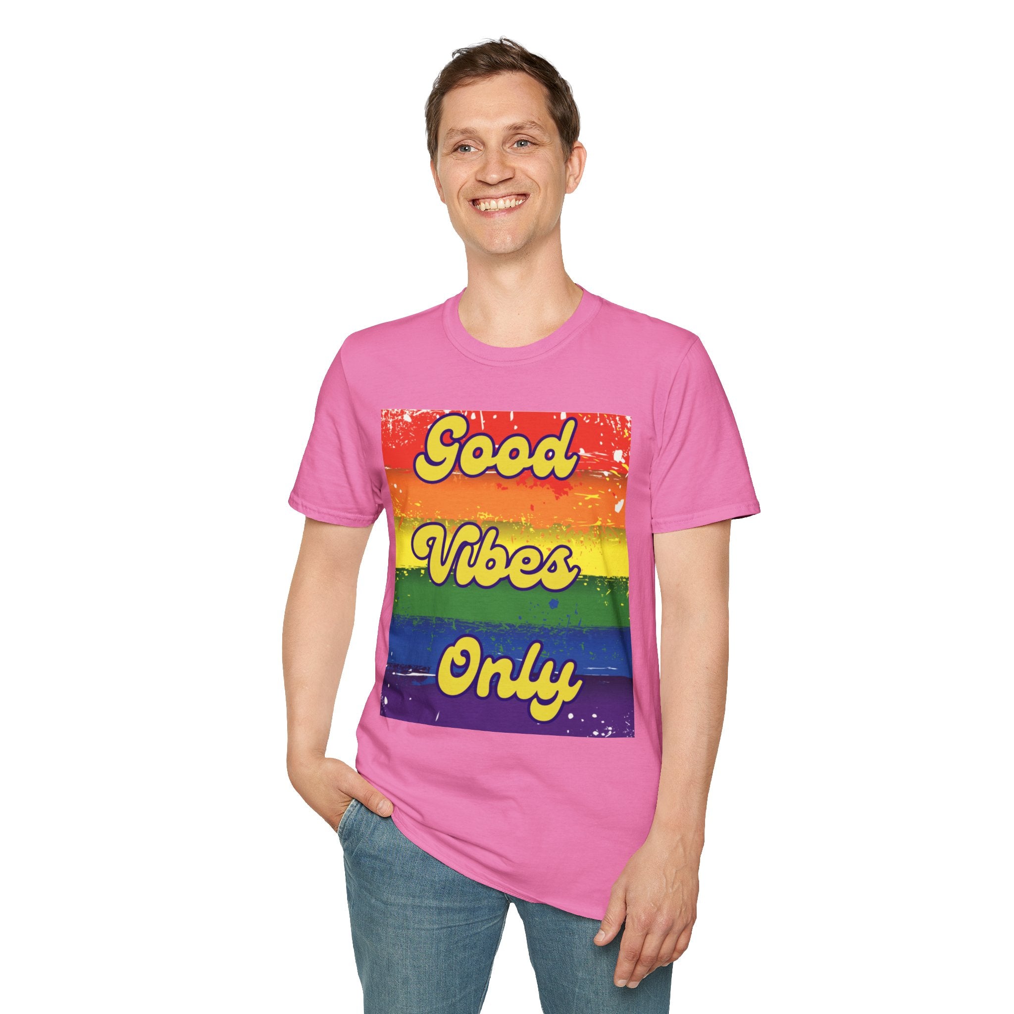 Good Vibes Only Yellow Unisex Softstyle T-Shirt