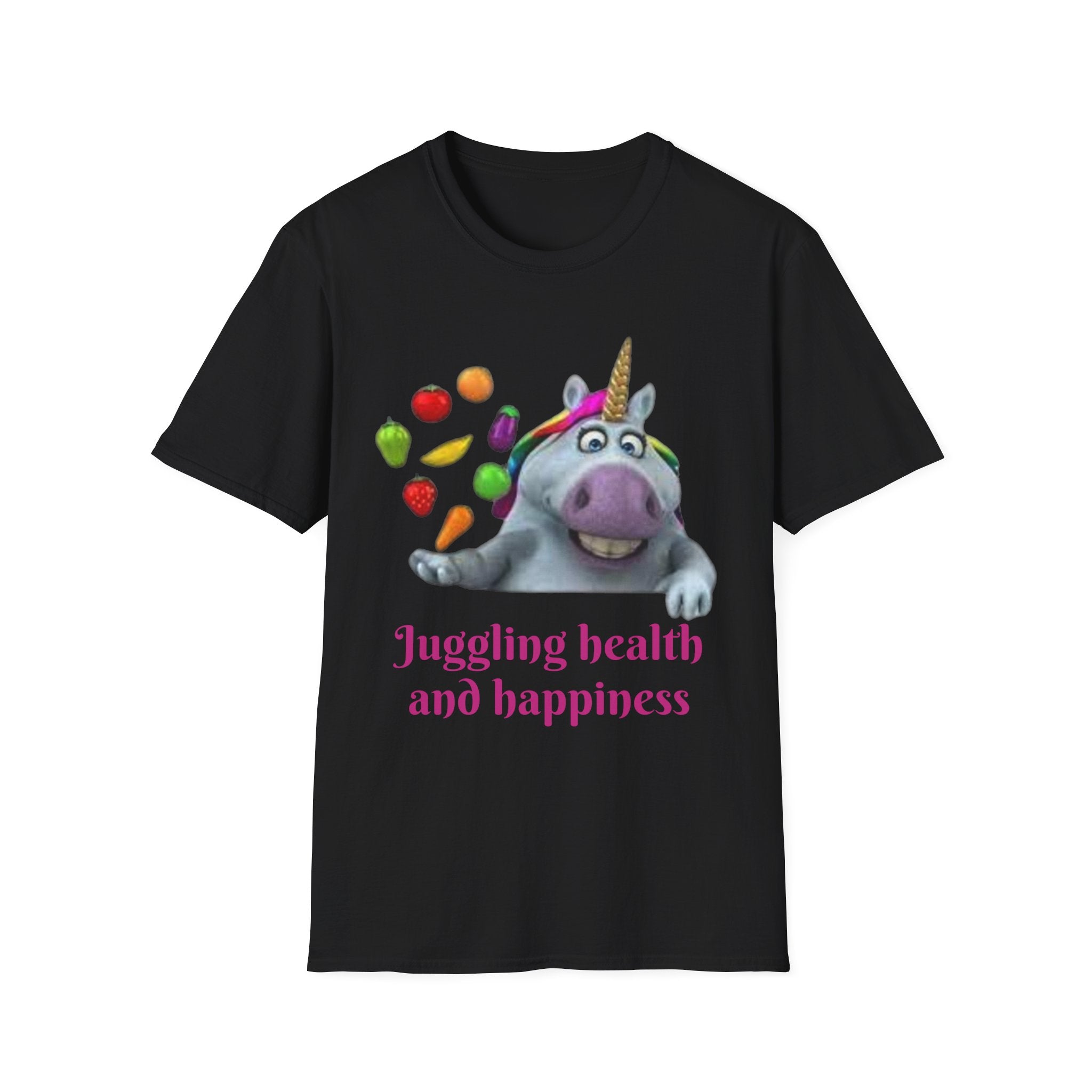 Juggling Health And Happiness Unicorn Unisex Softstyle T-Shirt