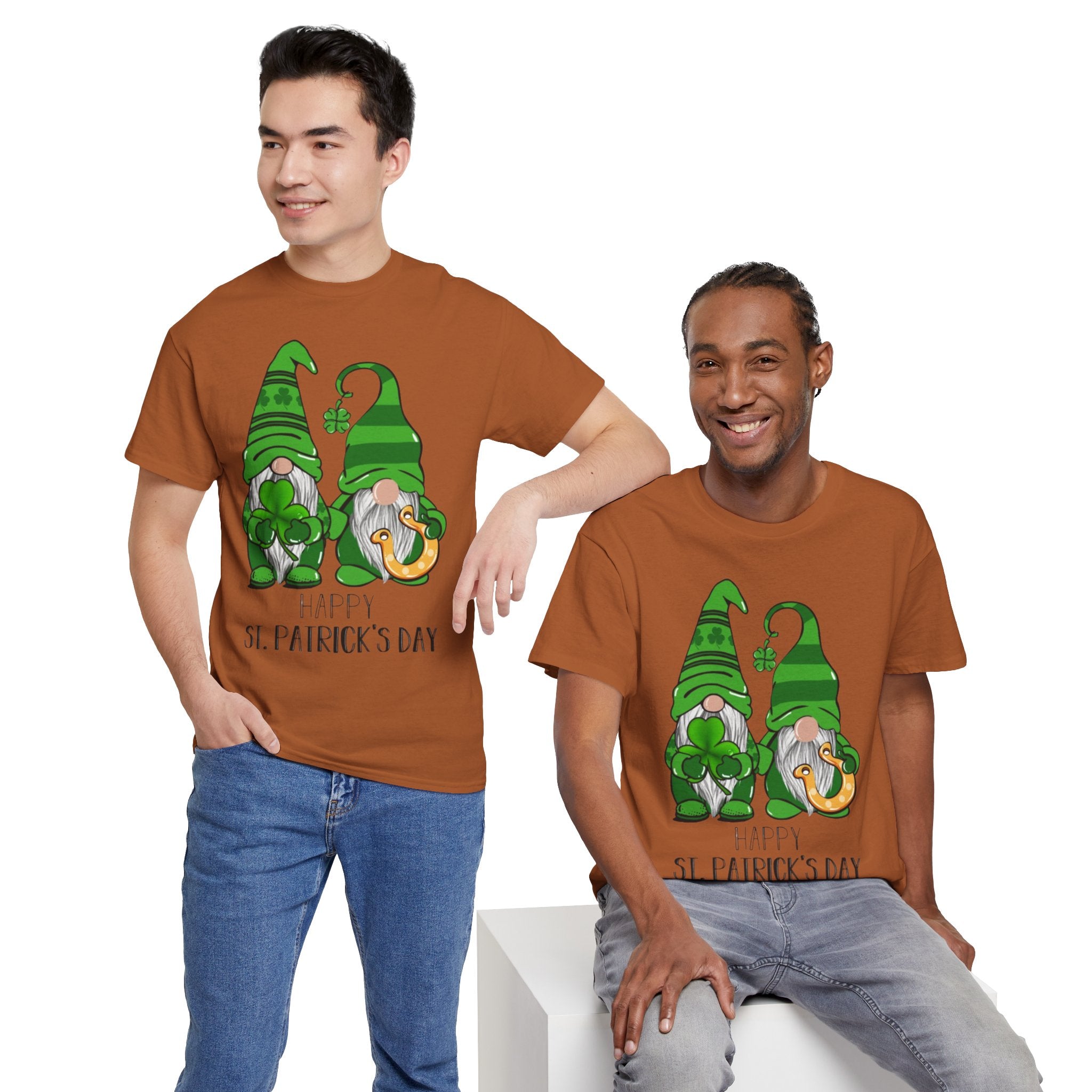 Happy St. Patrick's Day Gnome Unisex Heavy Cotton T-Shirt