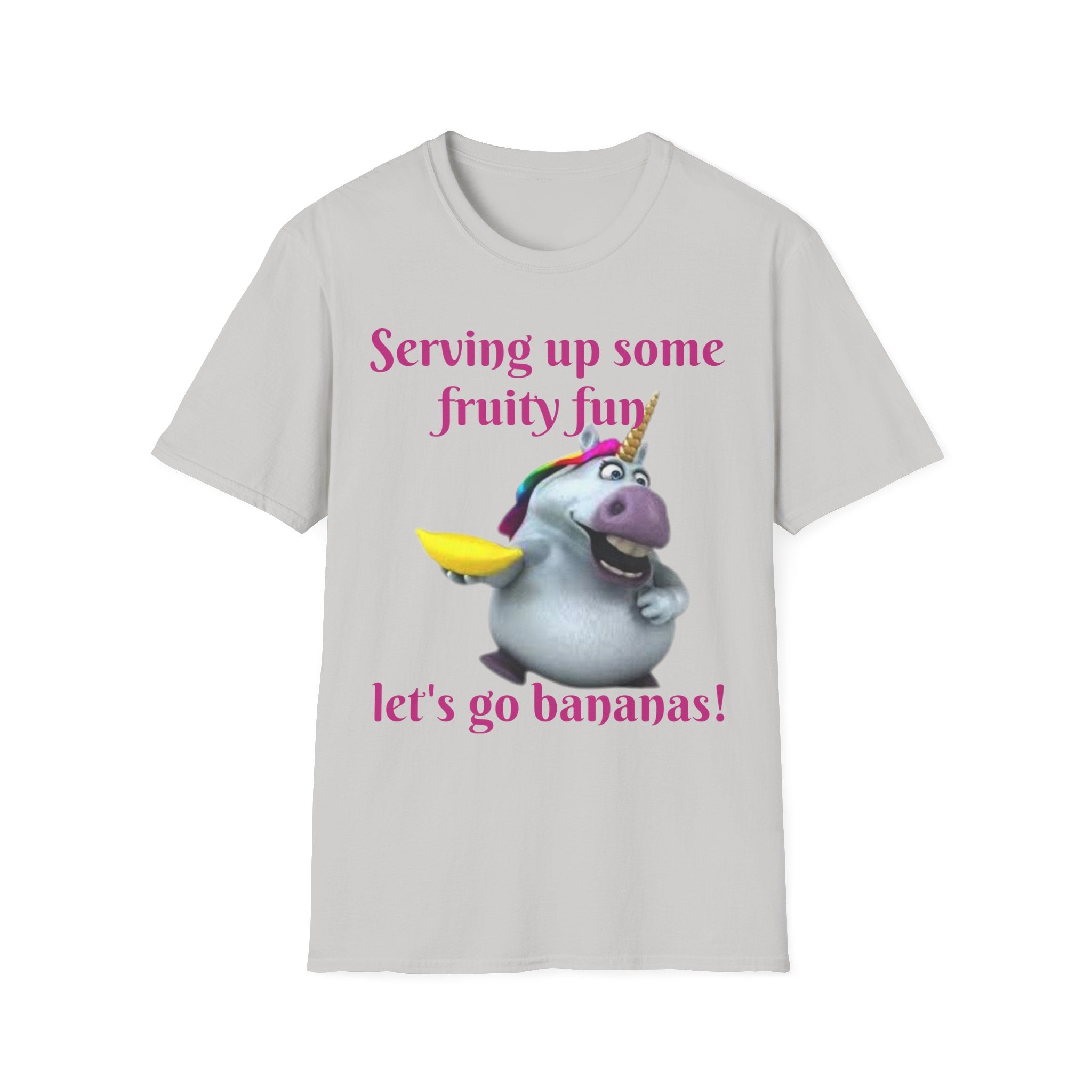 Serving Up Some Fruity Fun Let's Go Bananas Unicorn Unisex Softstyle T-Shirt