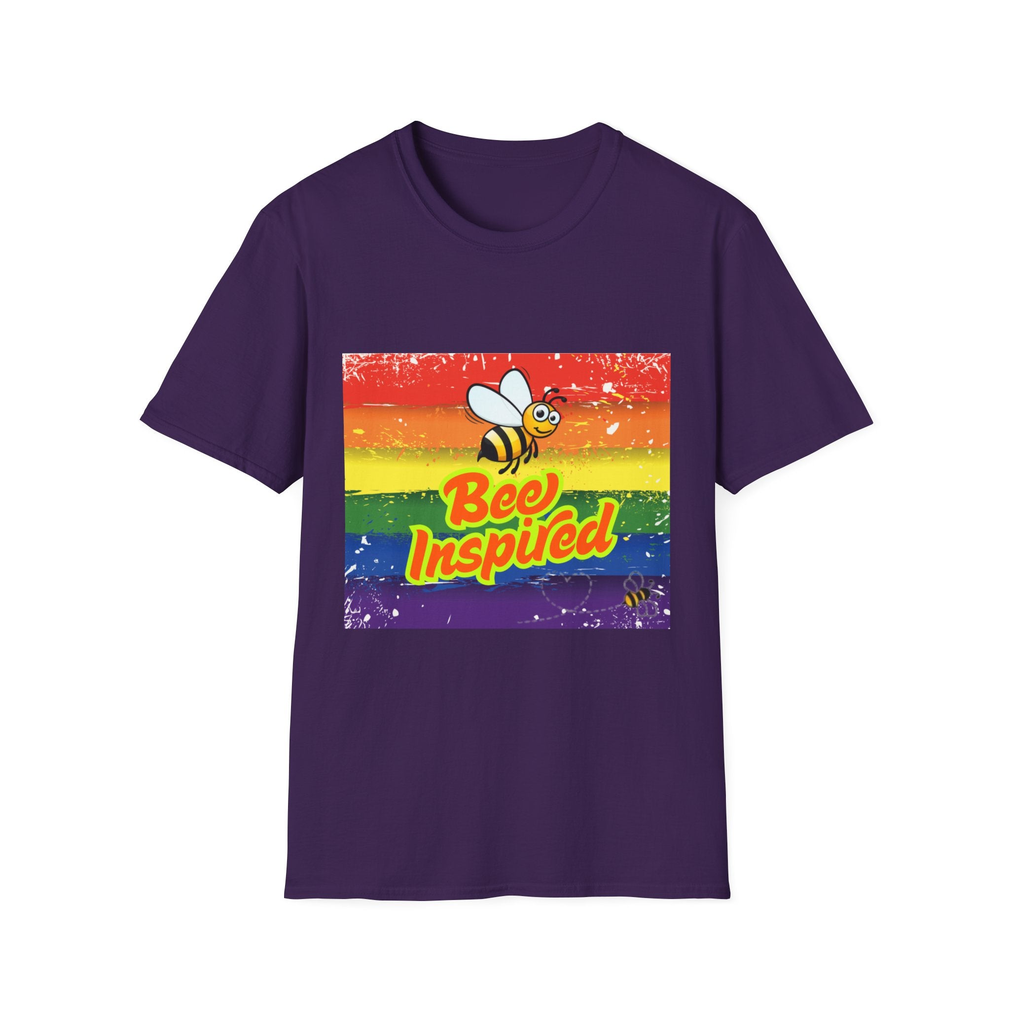 Bee Inspired Rainbow Unisex Softstyle T-Shirt