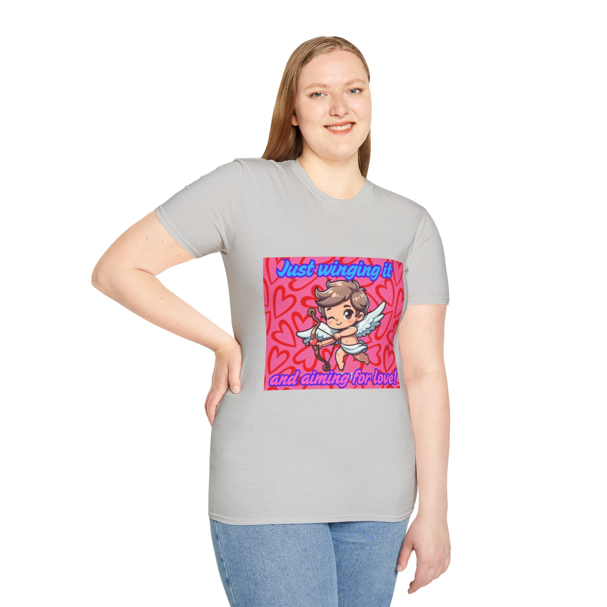 Just Winging It And Aiming For Love Unisex Softstyle T-Shirt