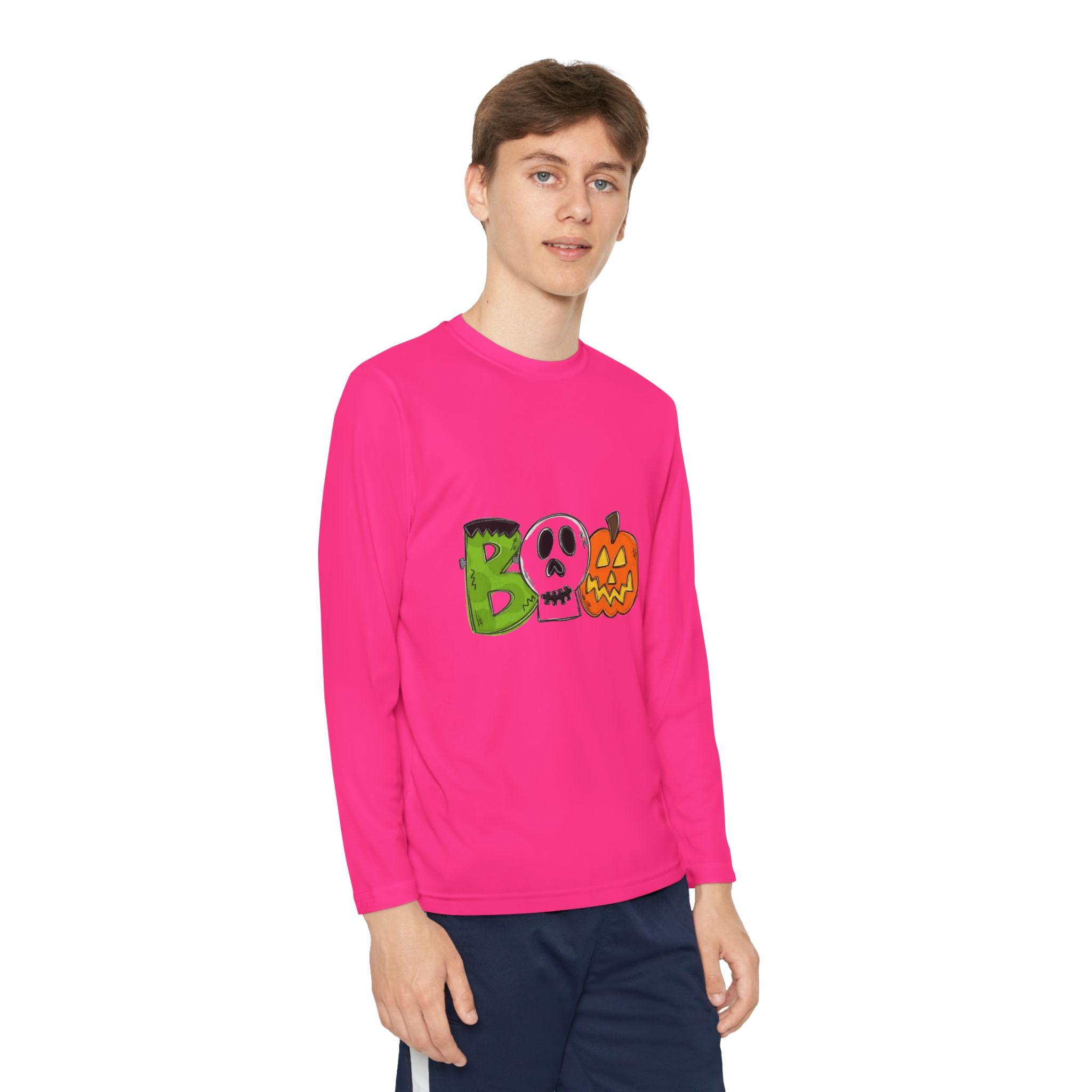Halloween BOO Youth Long Sleeve Competitor T-Shirt