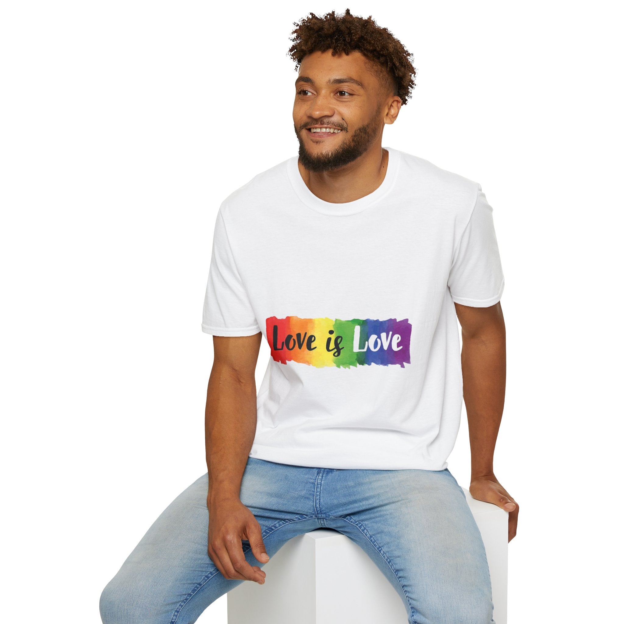 Rainbow Love is Love Unisex Softstyle T-Shirt