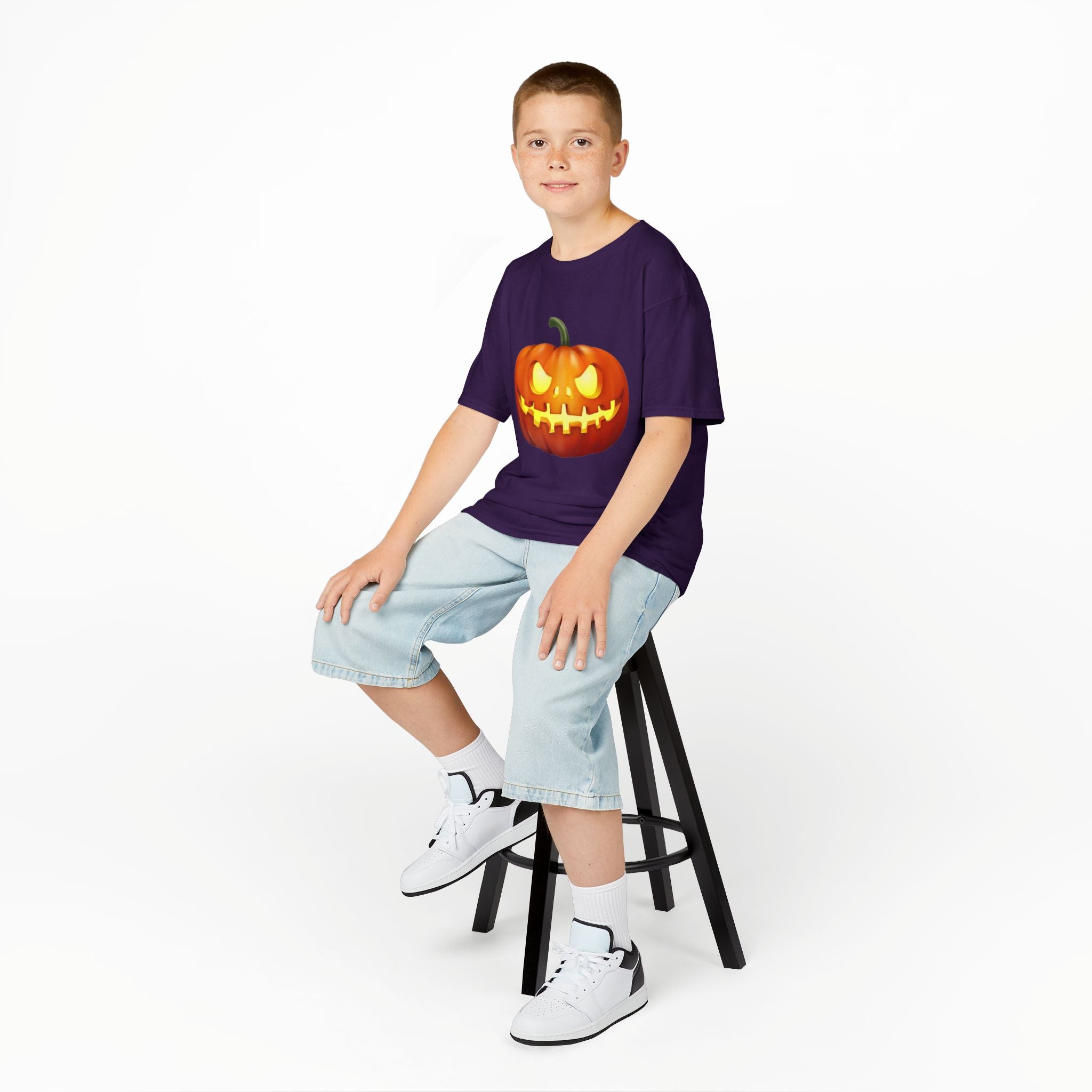 Halloween Pumpkin Kids Heavy Cotton Short Sleeve T-Shirt