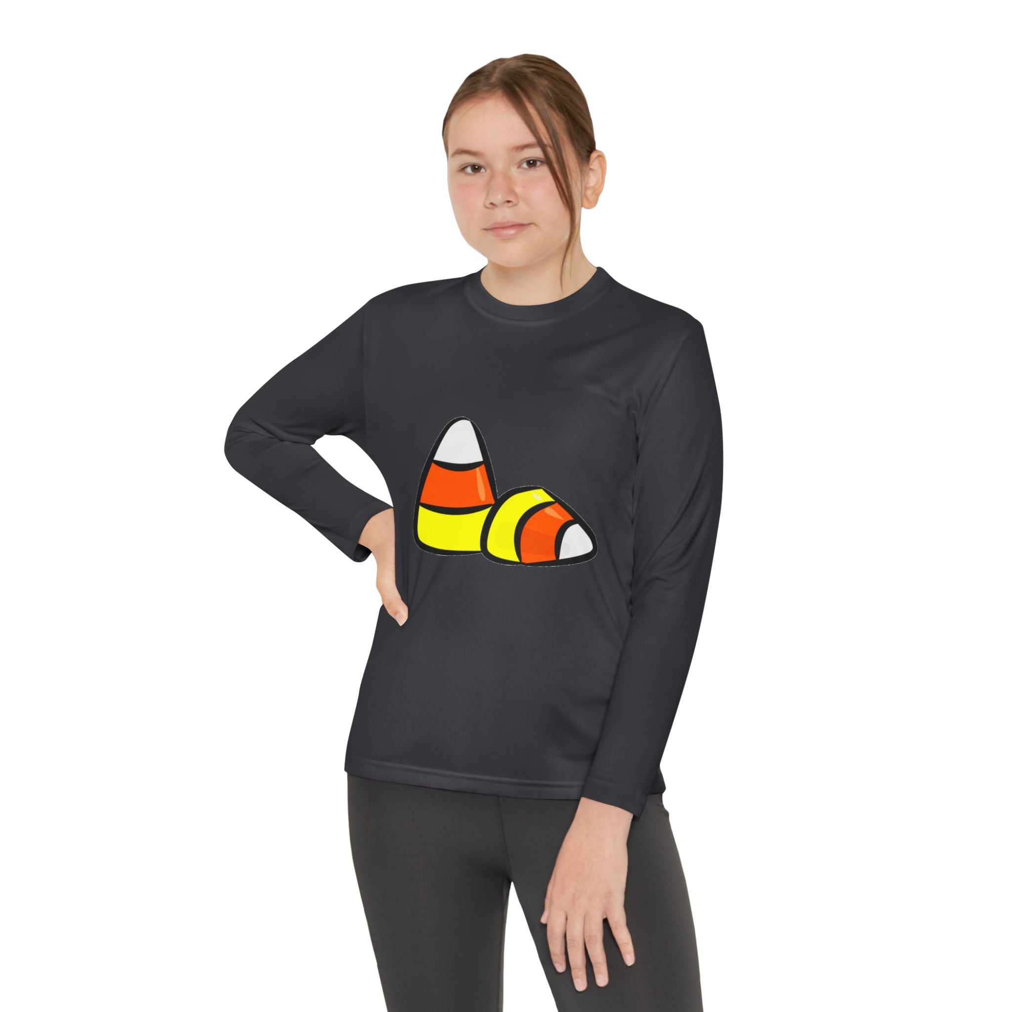 Halloween Candy Corn Youth Long Sleeve Competitor T-Shirt