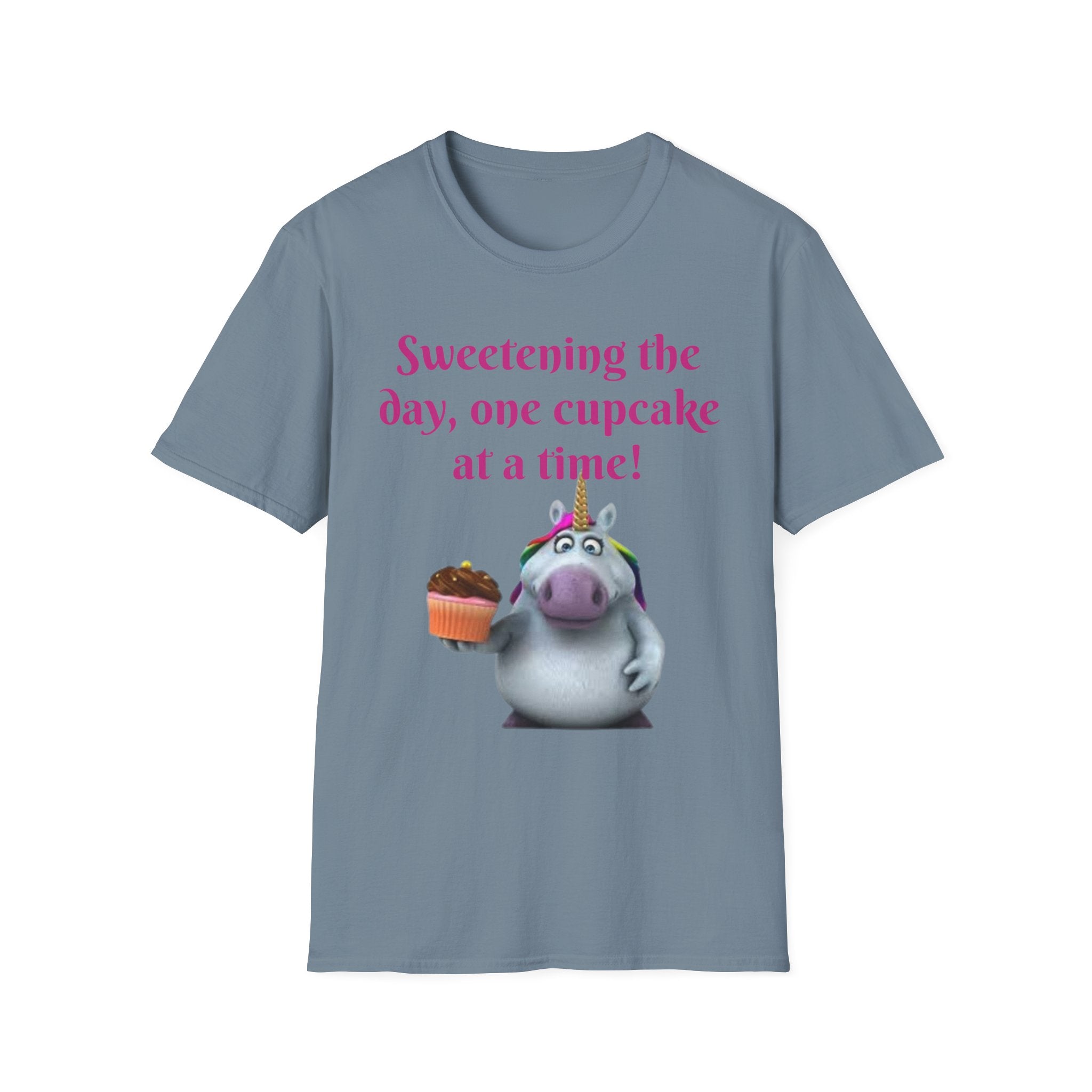 Sweetening The Day, One Cupcake At A Time! Unicorn Unisex Softstyle T-Shirt
