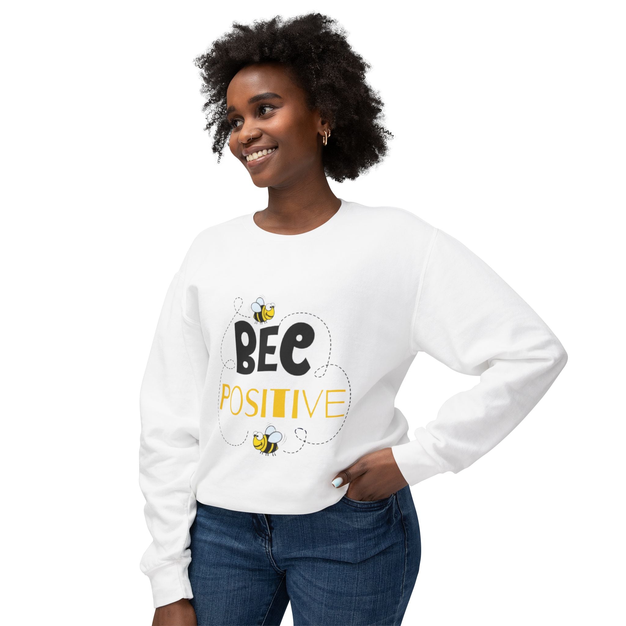 Bee Positive Unisex Lightweight Crewneck Sweatshirt
