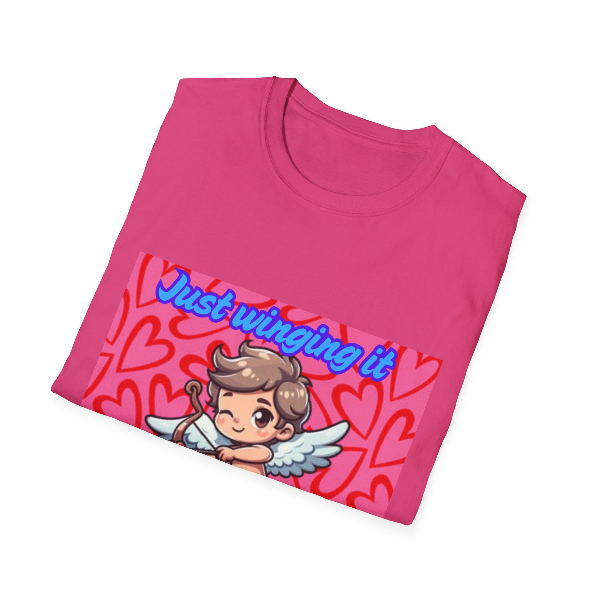 Just Winging It And Aiming For Love Unisex Softstyle T-Shirt