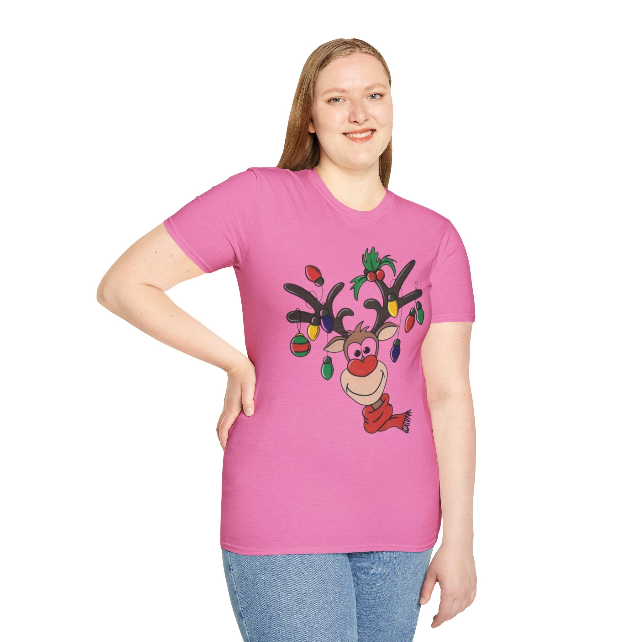 Festive Reindeer Unisex Softstyle T-Shirt