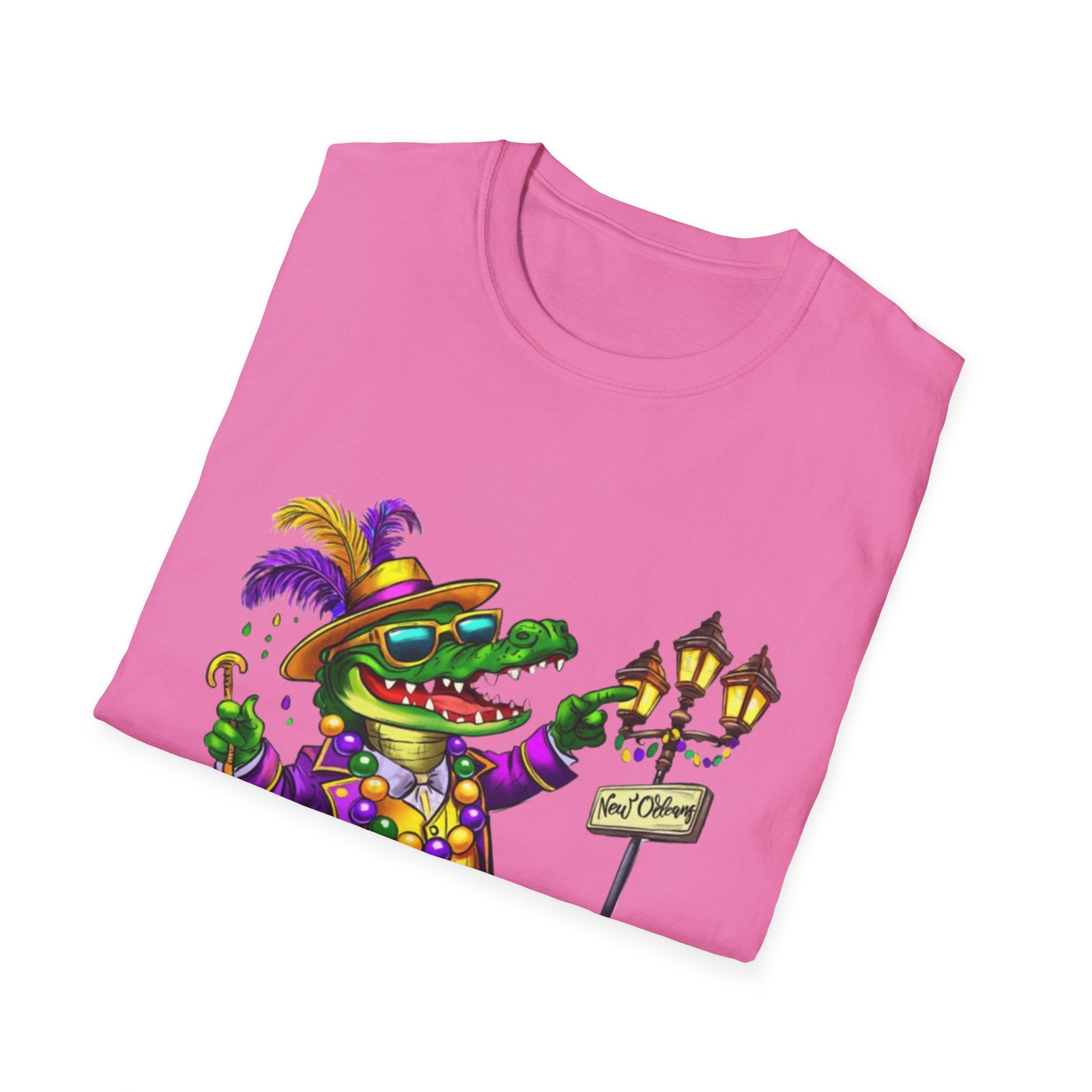 Mardi Gras Gator Unisex Softstyle T-Shirt