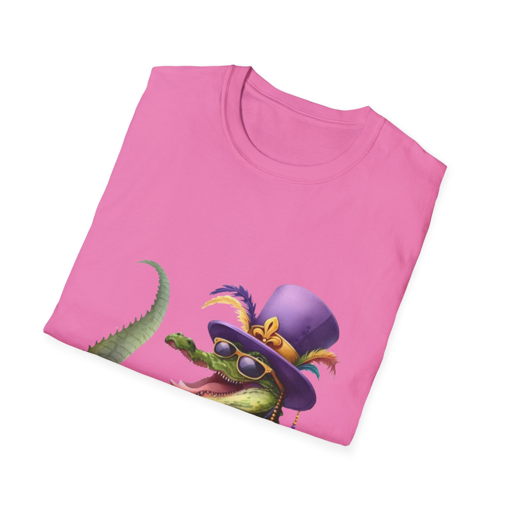 Mardi Gras Alligator Unisex Softstyle T-Shirt