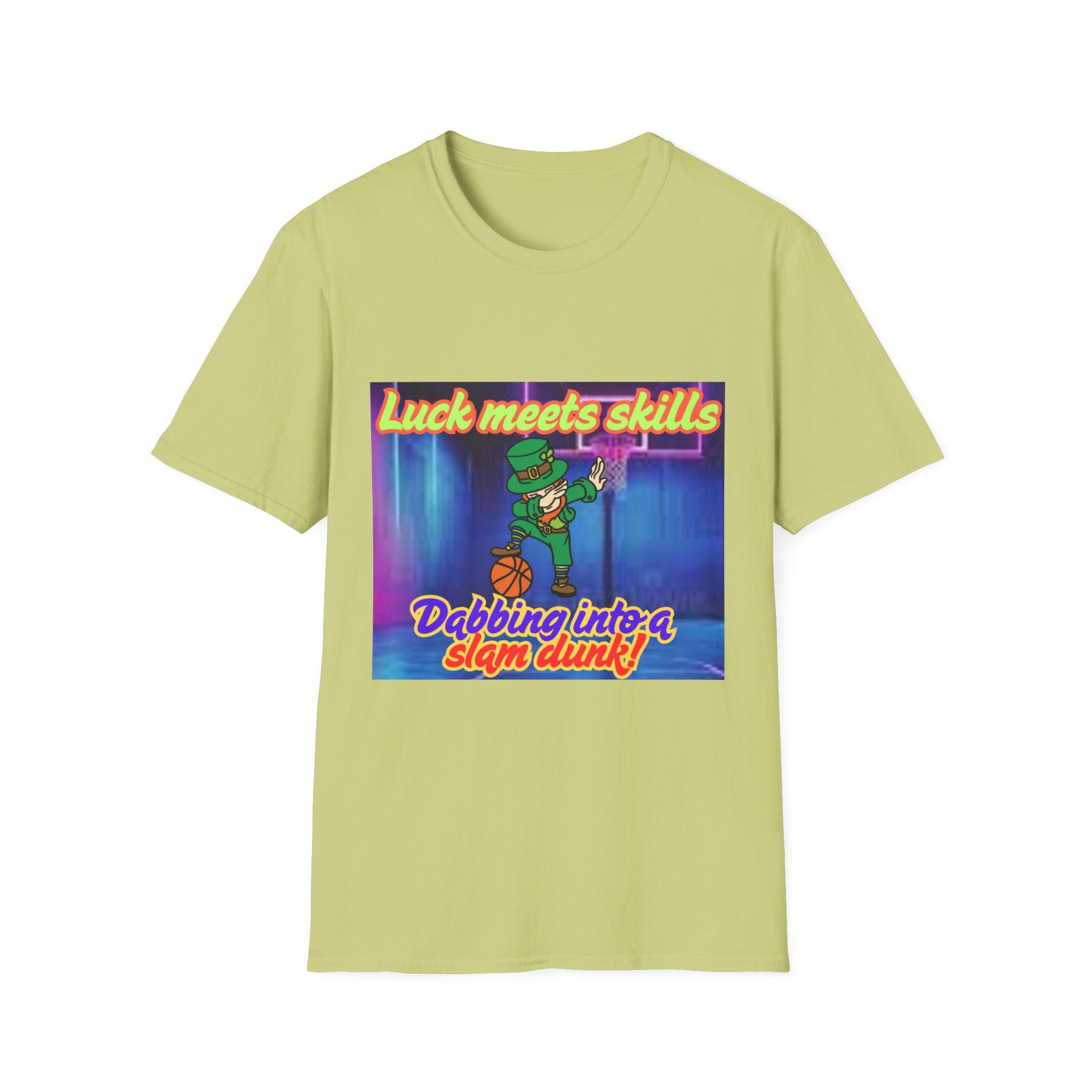 Luck Meets Skills Dabbing Into A Slam Dunk! Unisex Softstyle T-Shirt