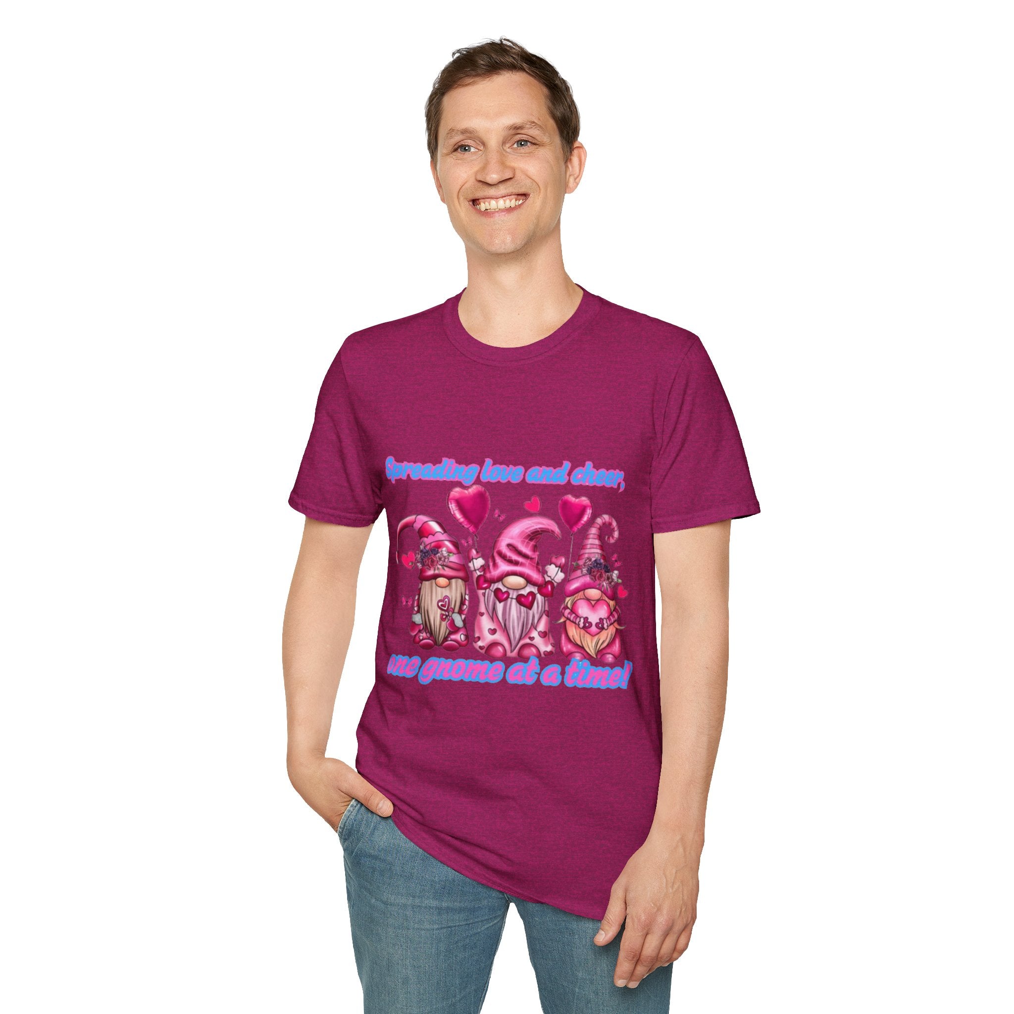 Spreading Love And Cheer One Gnome At A Time Unisex Softstyle T-Shirt