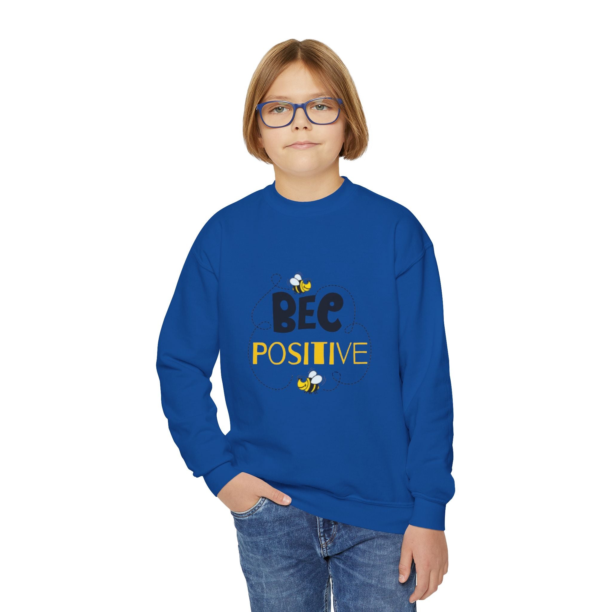 Bee Positive Youth Crewneck Sweatshirt