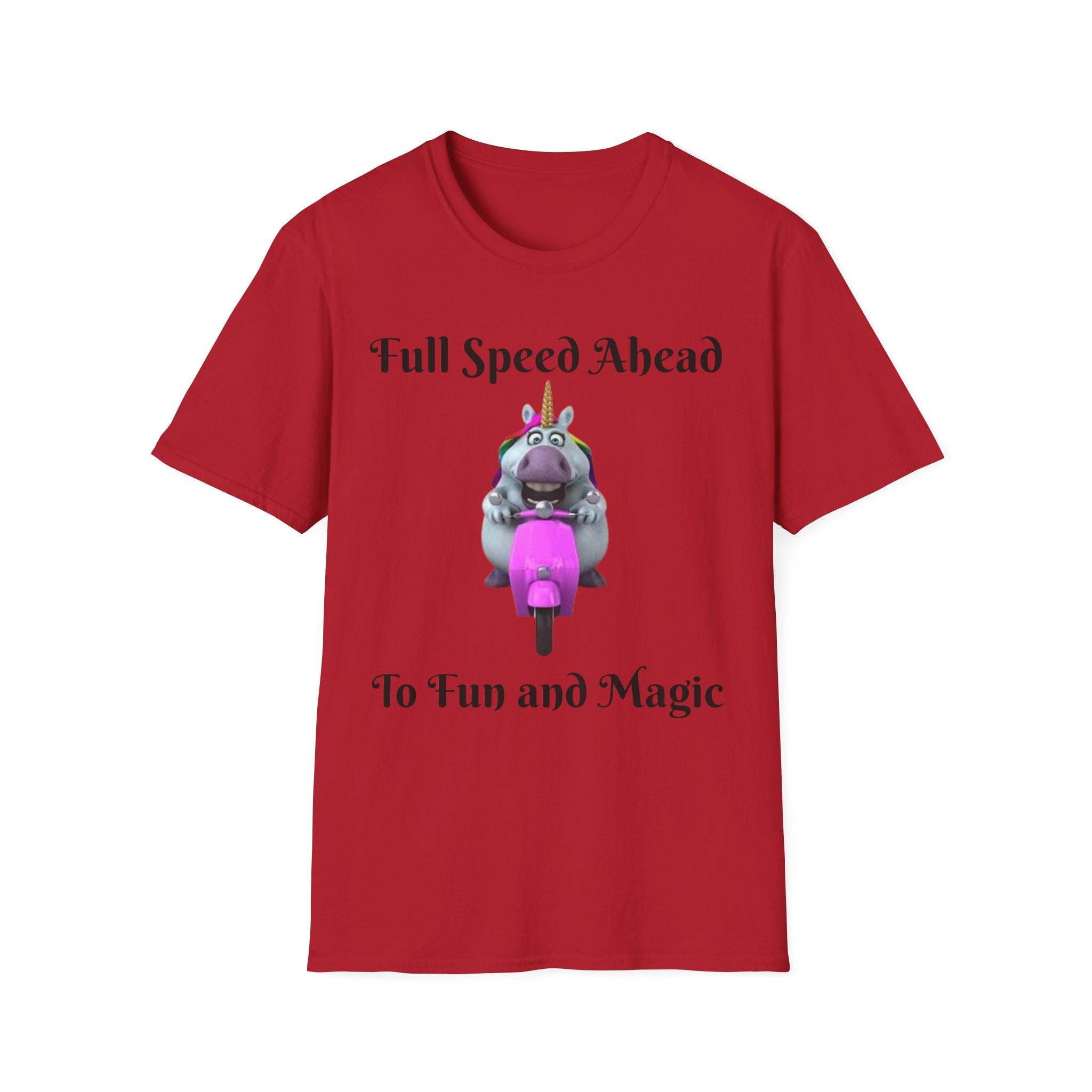 Full Speed Ahead To Fun And Magic Unicorn Unisex Softstyle T-Shirt