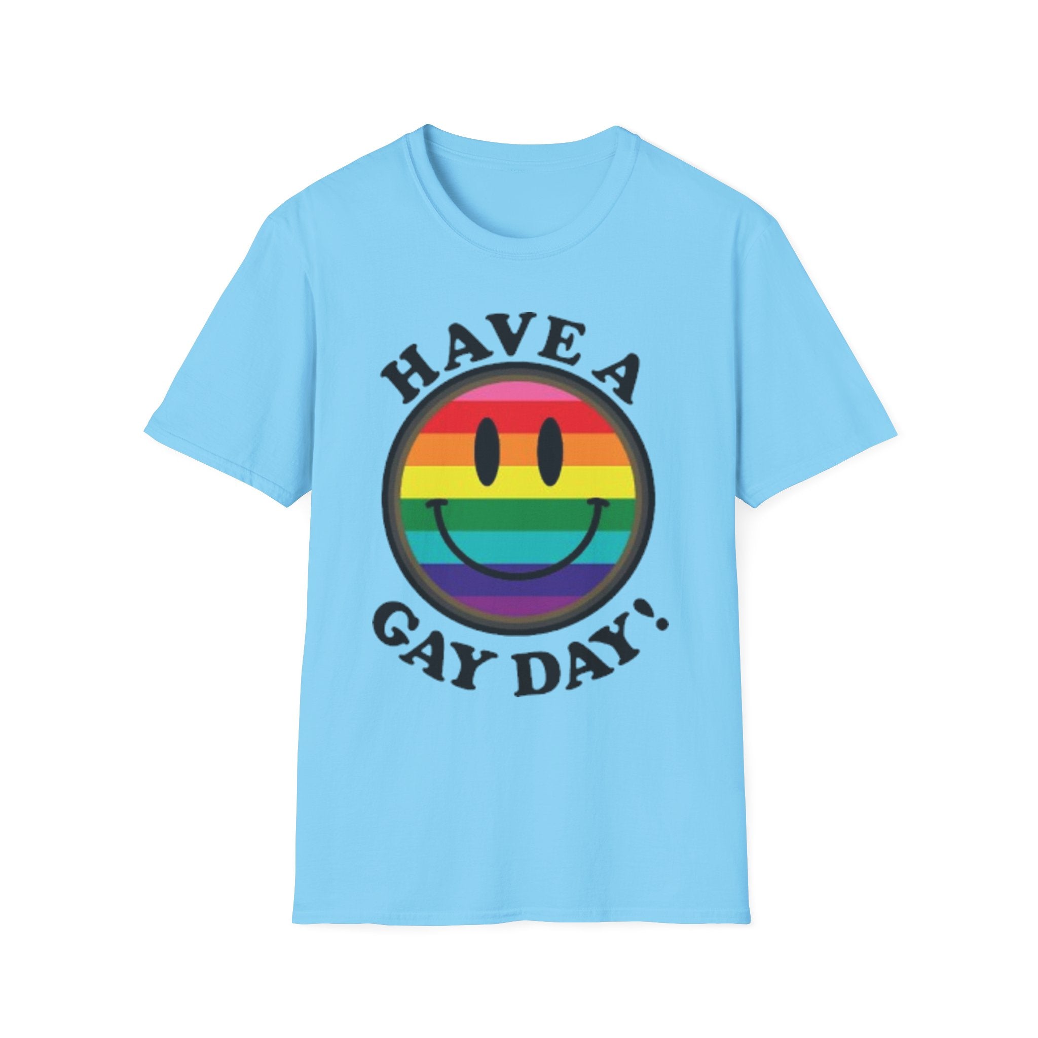 Have A Gay Day Rainbow Smile Unisex Softstyle T-Shirt