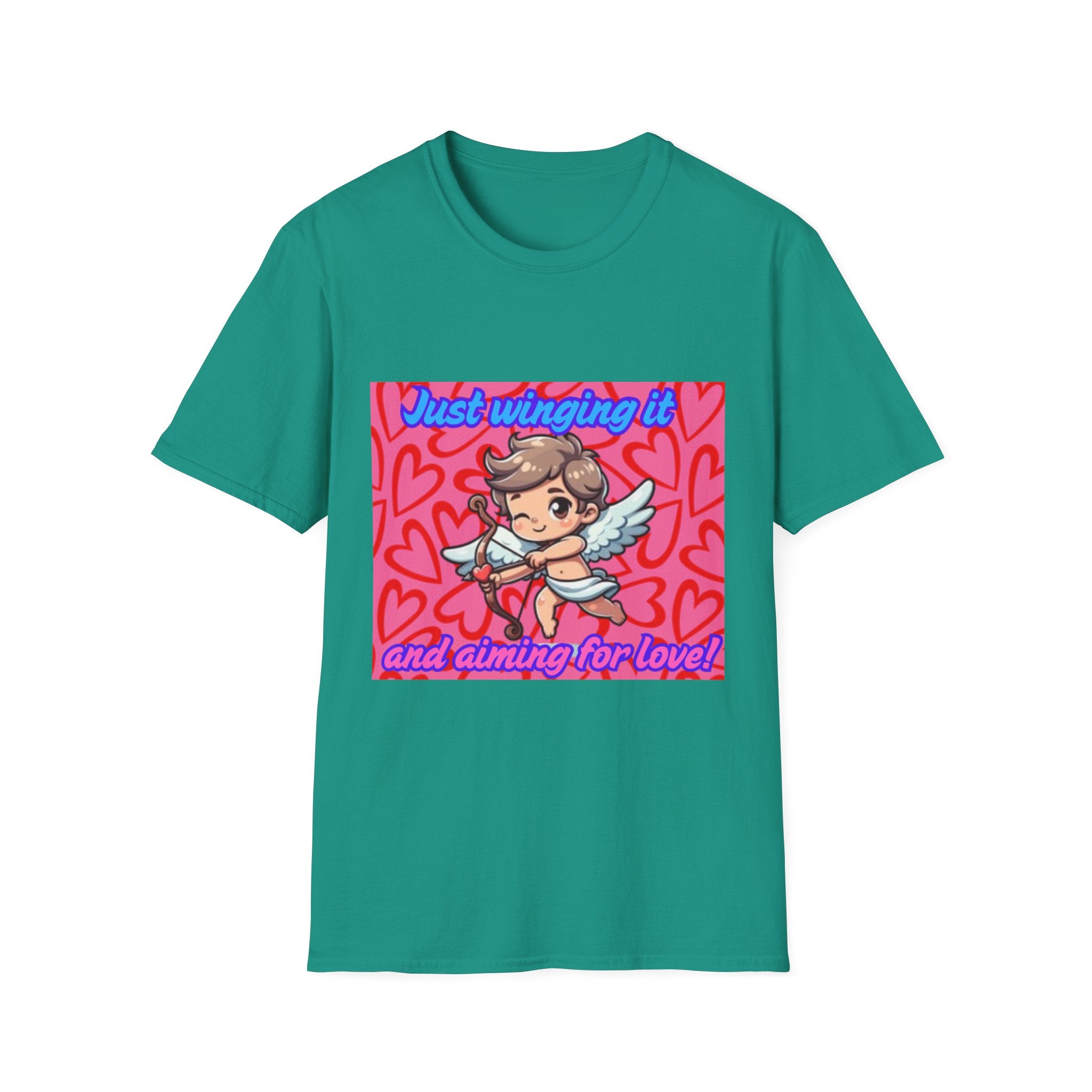 Just Winging It And Aiming For Love Unisex Softstyle T-Shirt