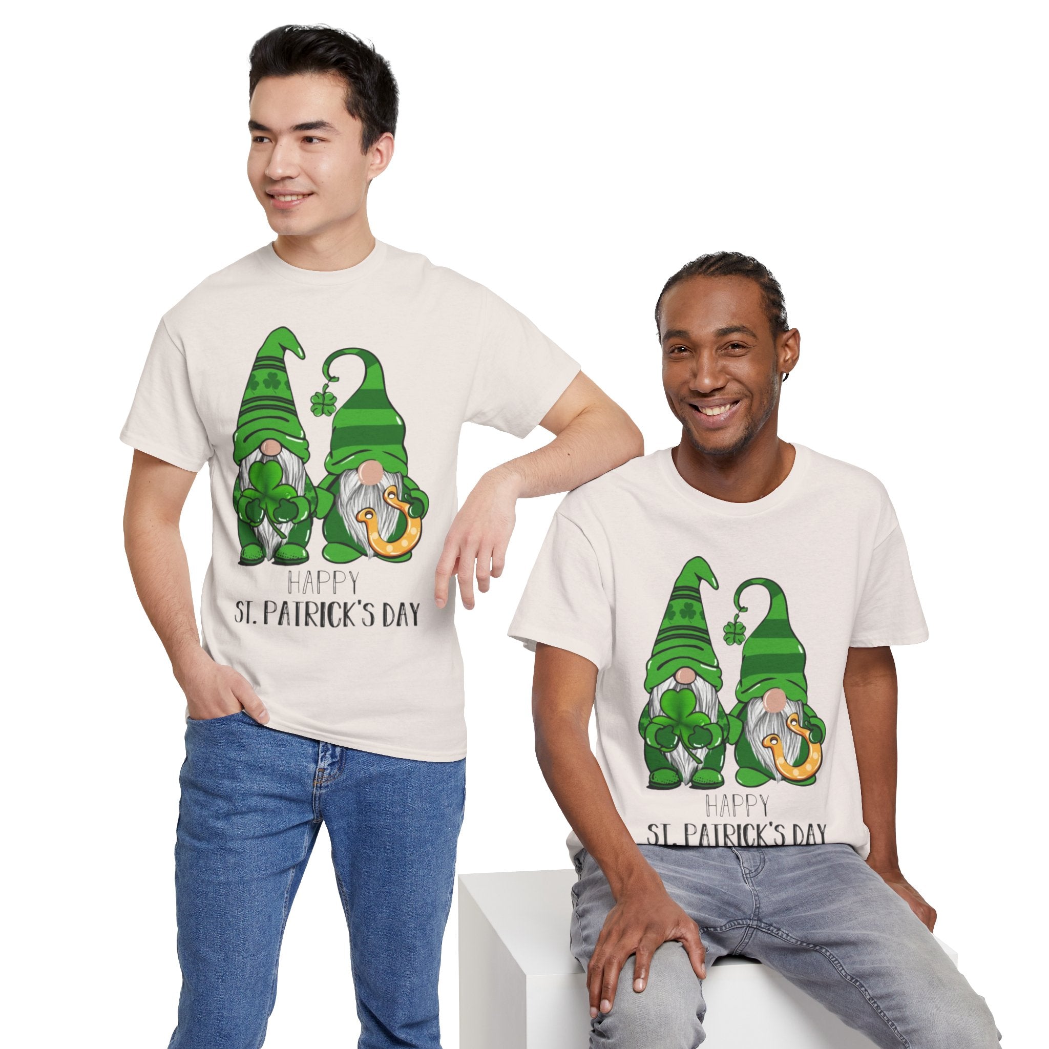 Happy St. Patrick's Day Gnome Unisex Heavy Cotton T-Shirt