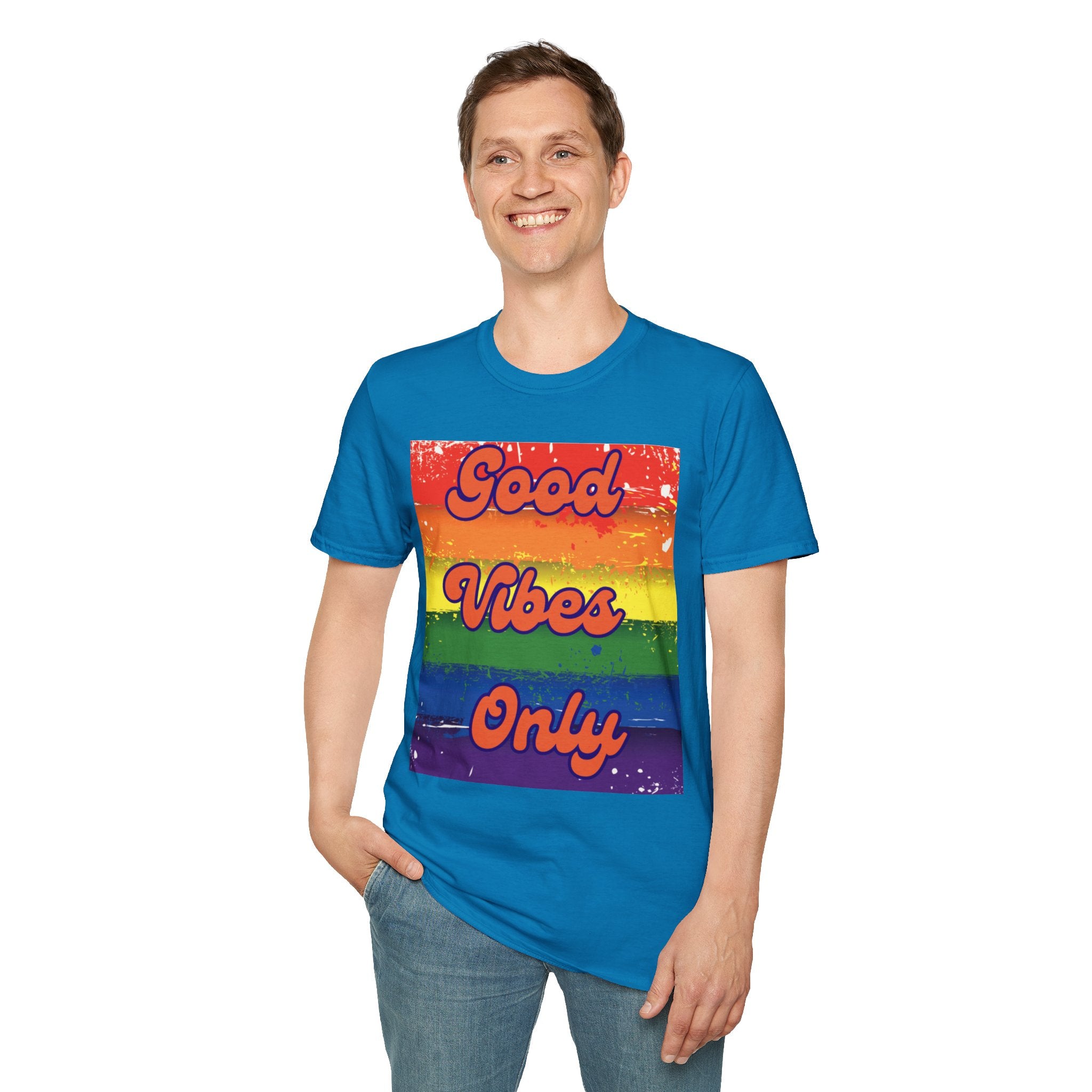 Good Vibes Only Orange Unisex Softstyle T-Shirt