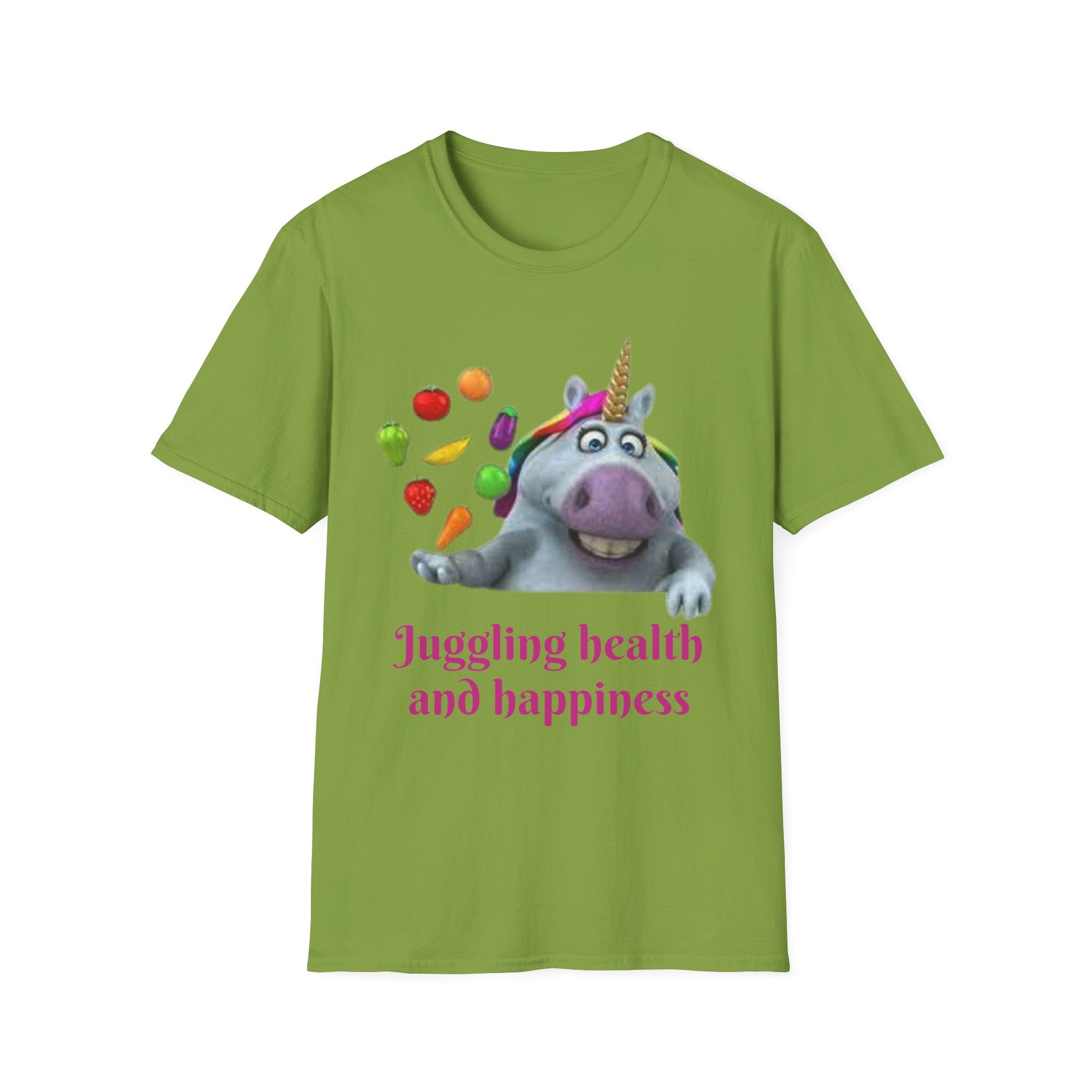 Juggling Health And Happiness Unicorn Unisex Softstyle T-Shirt