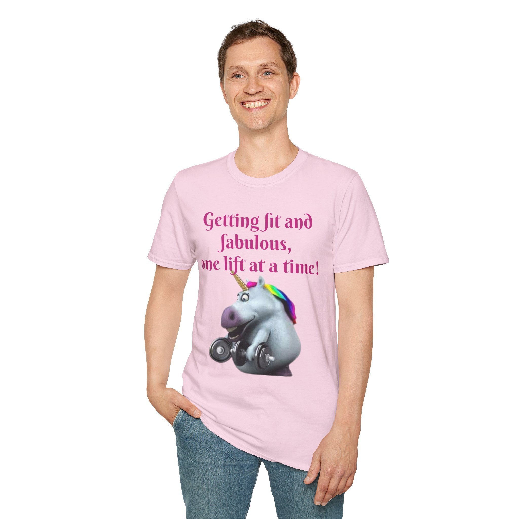 Getting Fit And Fabulous, One Lift At A Time! Unicorn Unisex T-Shirt
