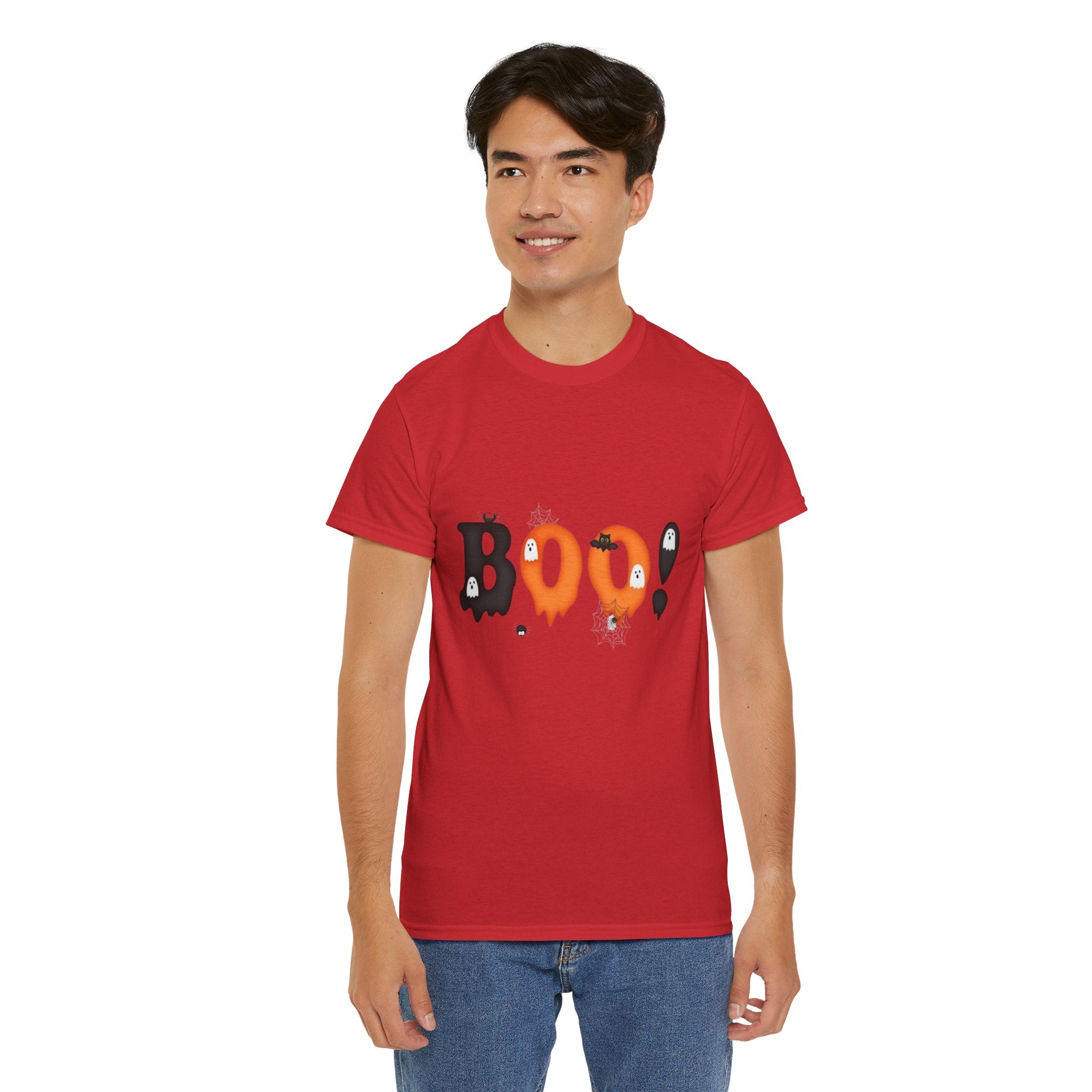 Halloween BOO! Unisex Short Sleeve Heavy Cotton T-Shirt