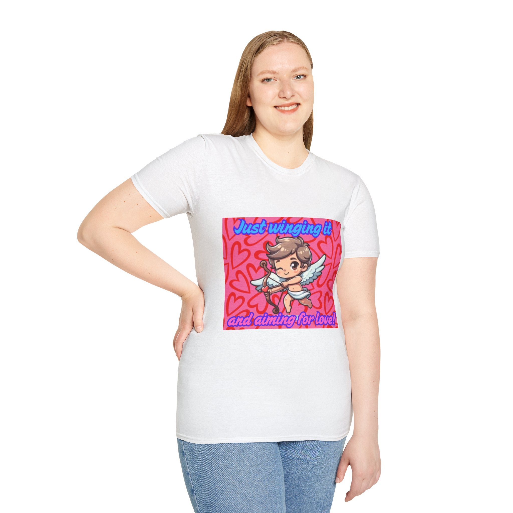 Just Winging It And Aiming For Love Unisex Softstyle T-Shirt