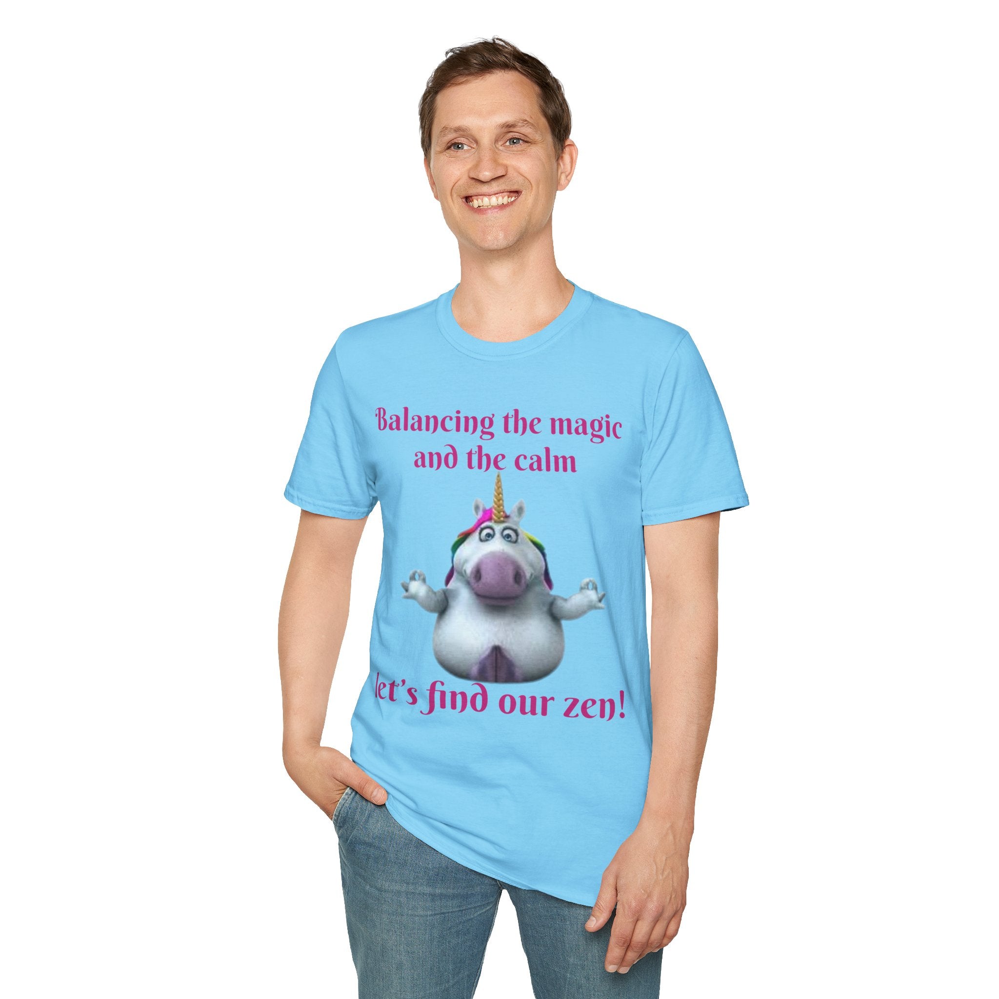 Balancing The Magic And The Calm Let’s Find Our Zen! Unicorn Unisex Softstyle T-Shirt