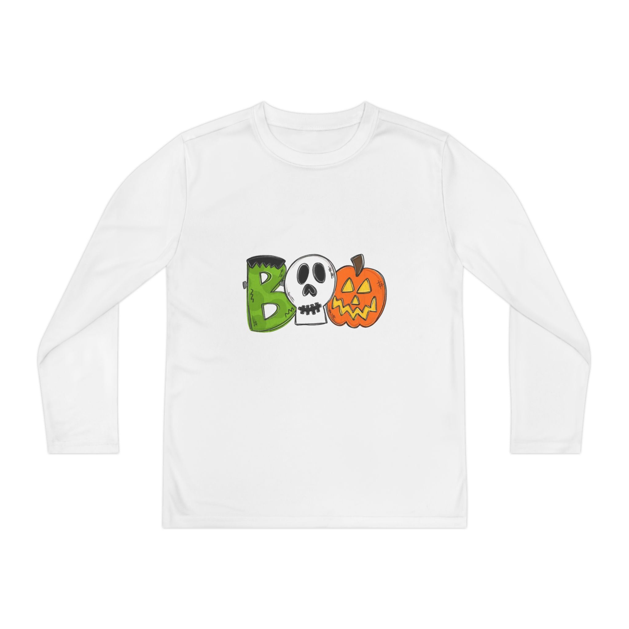 Youth Halloween Boo Long Sleeve Competitor T-Shirt