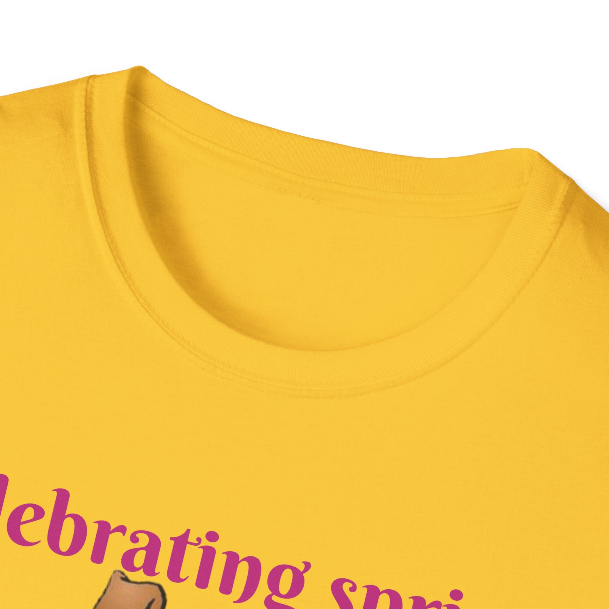 Celebrating Spring With Flowers And Friends Bunny Unisex Softstyle T-Shirt