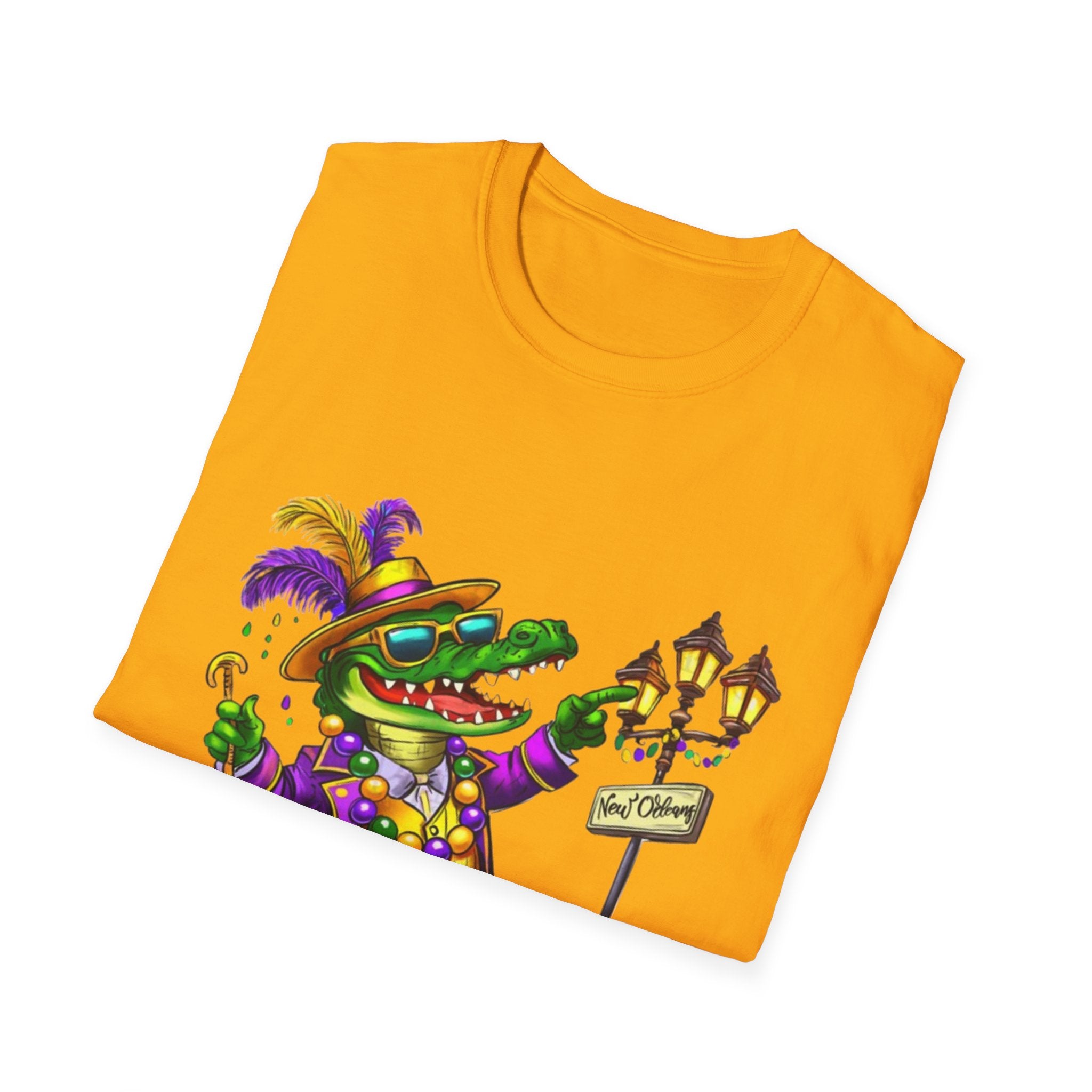 Mardi Gras Gator Unisex Softstyle T-Shirt