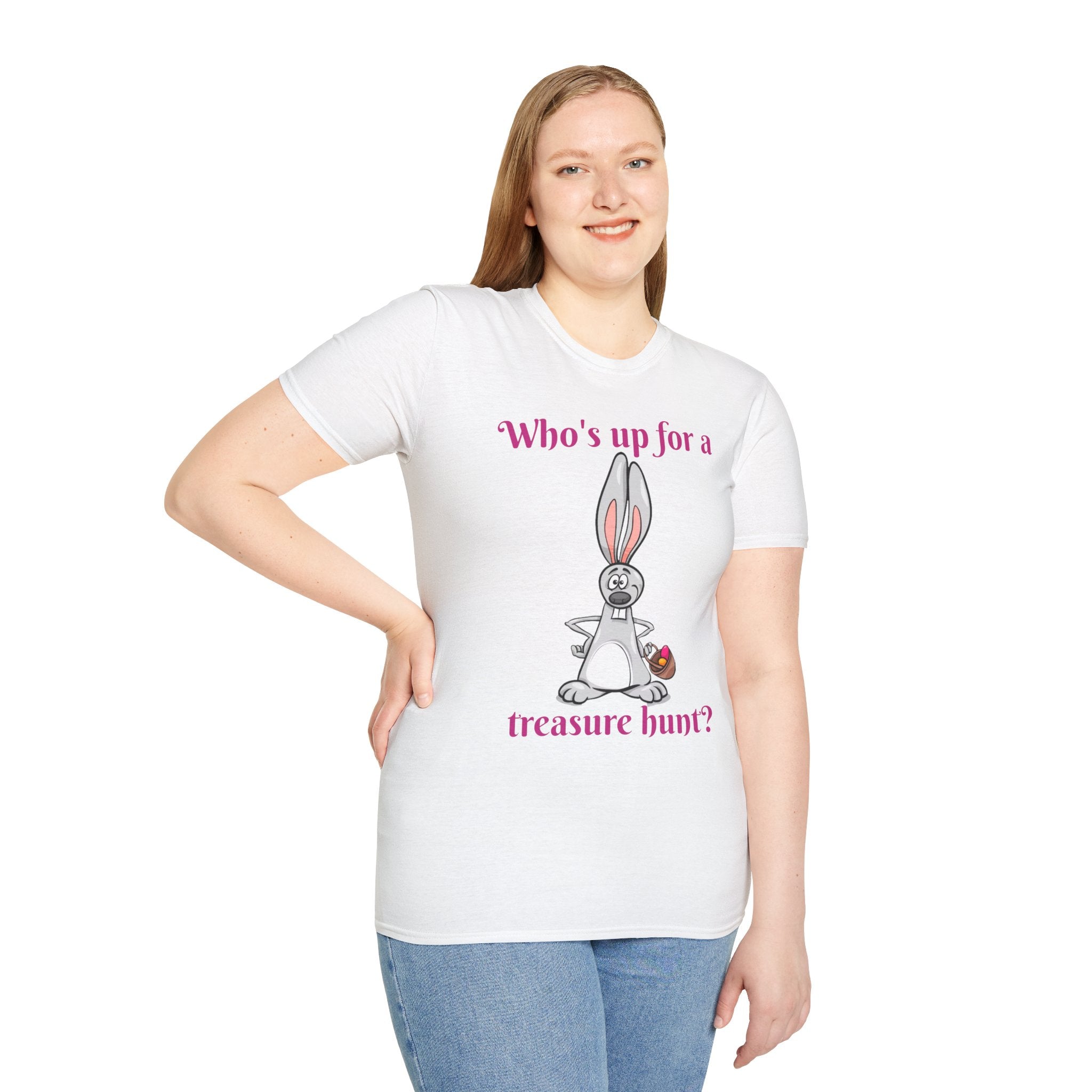 Who's Up For A Treasure Hunt Bunny Unisex Softstyle T-Shirt