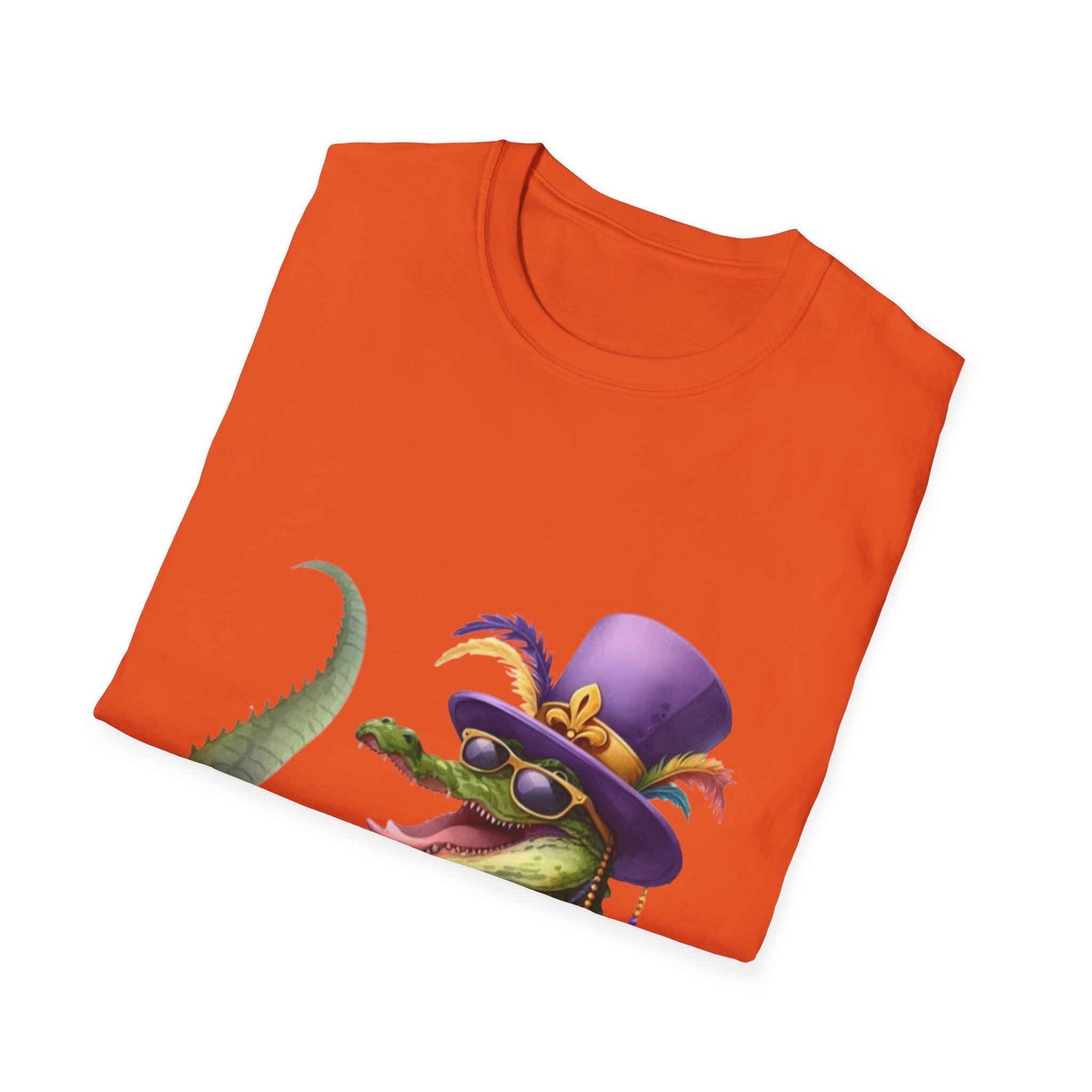 Mardi Gras Alligator Unisex Softstyle T-Shirt