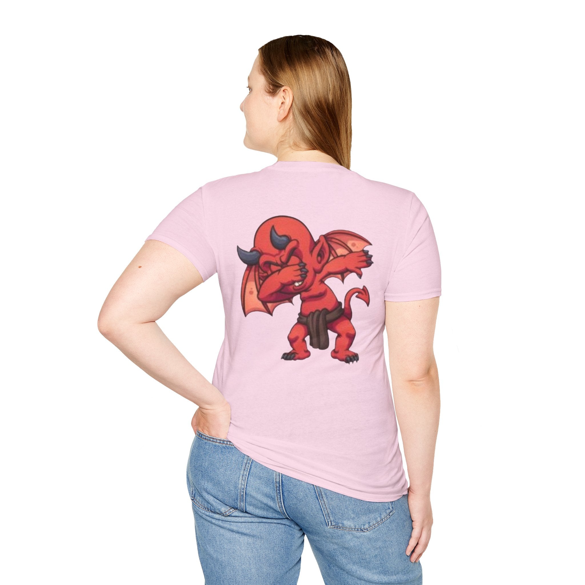 Dabbing Double Sided Angel & Devil Unisex Softstyle T-Shirt