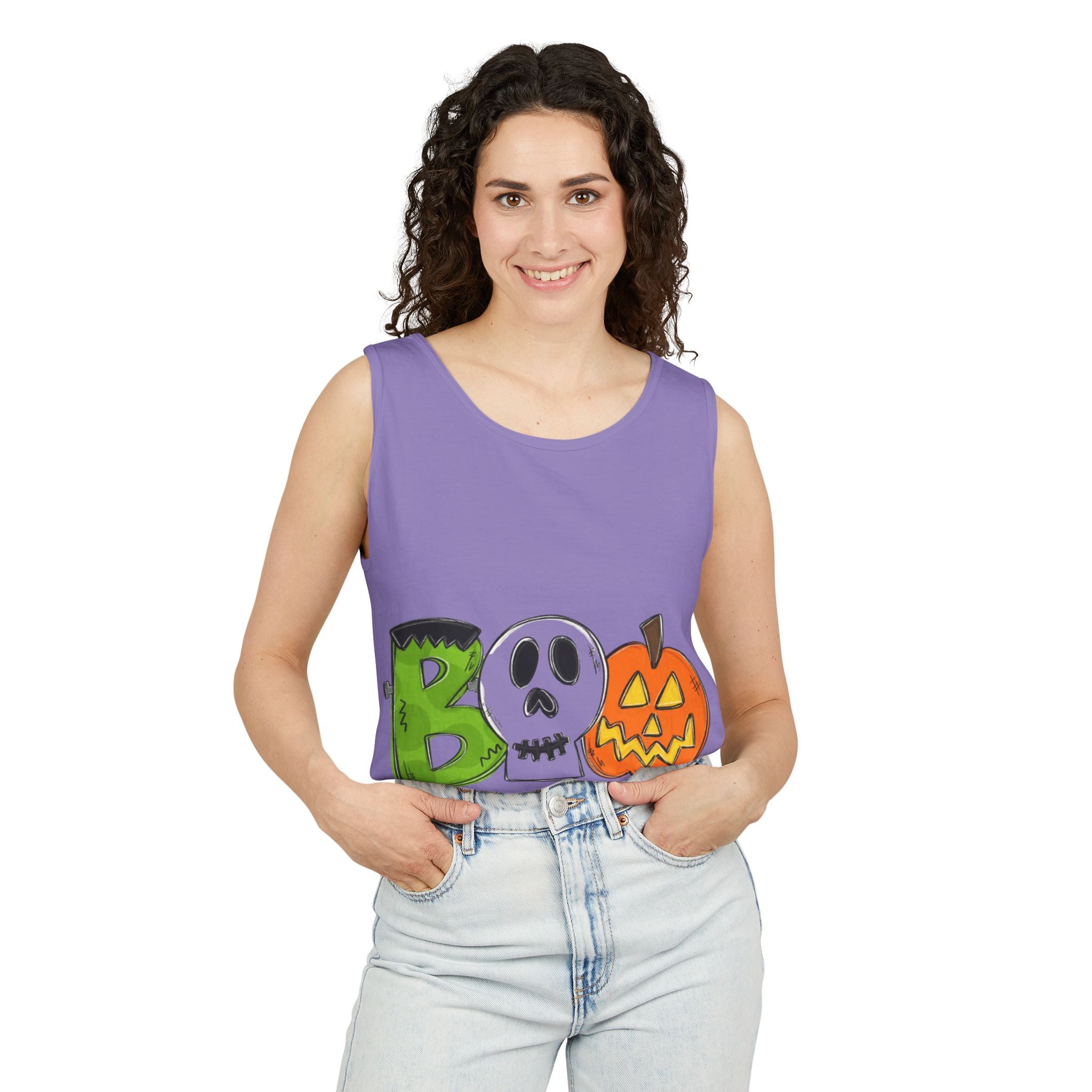 Halloween BOO Unisex Garment-Dyed Tank Top