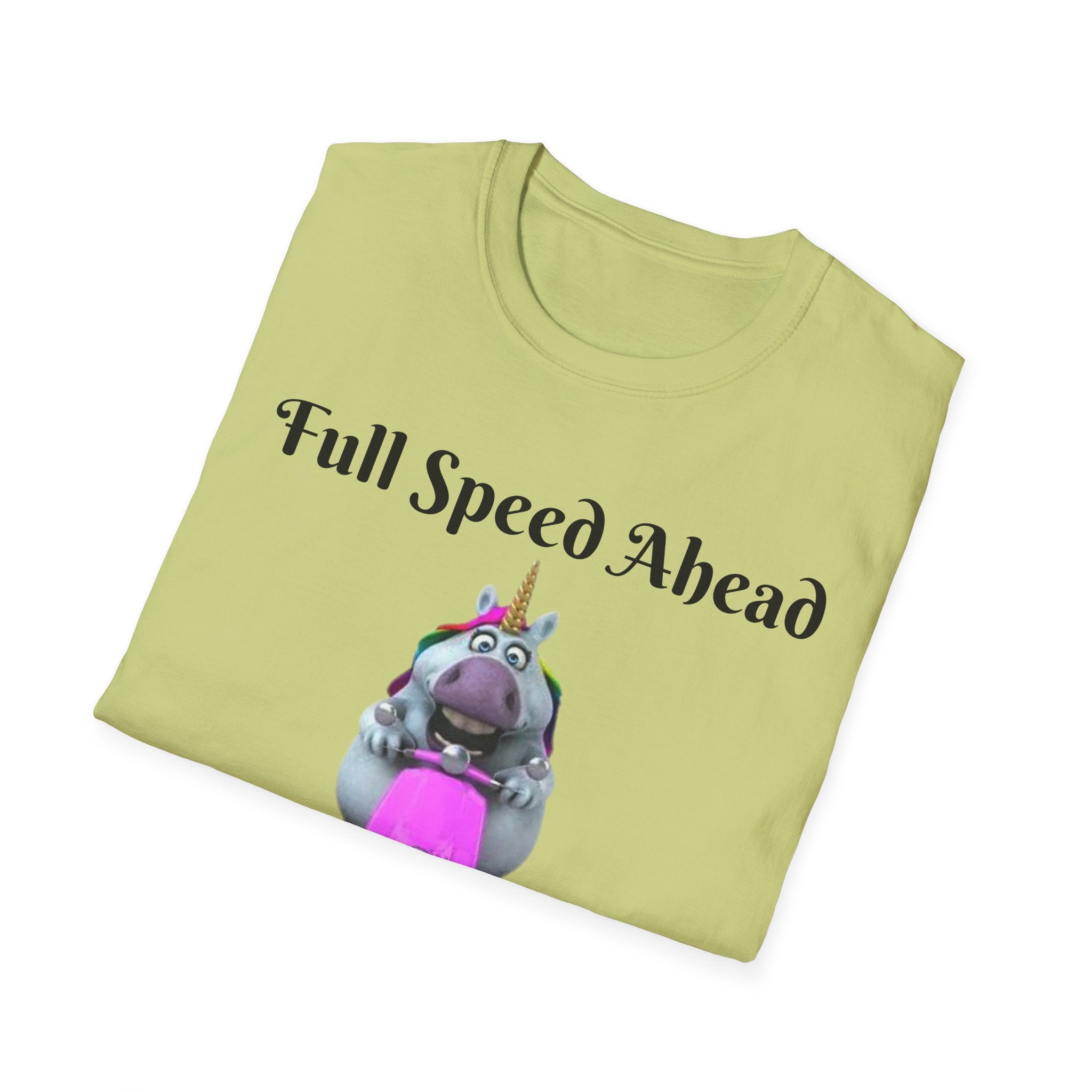 Full Speed Ahead To Fun And Magic Unicorn Unisex Softstyle T-Shirt