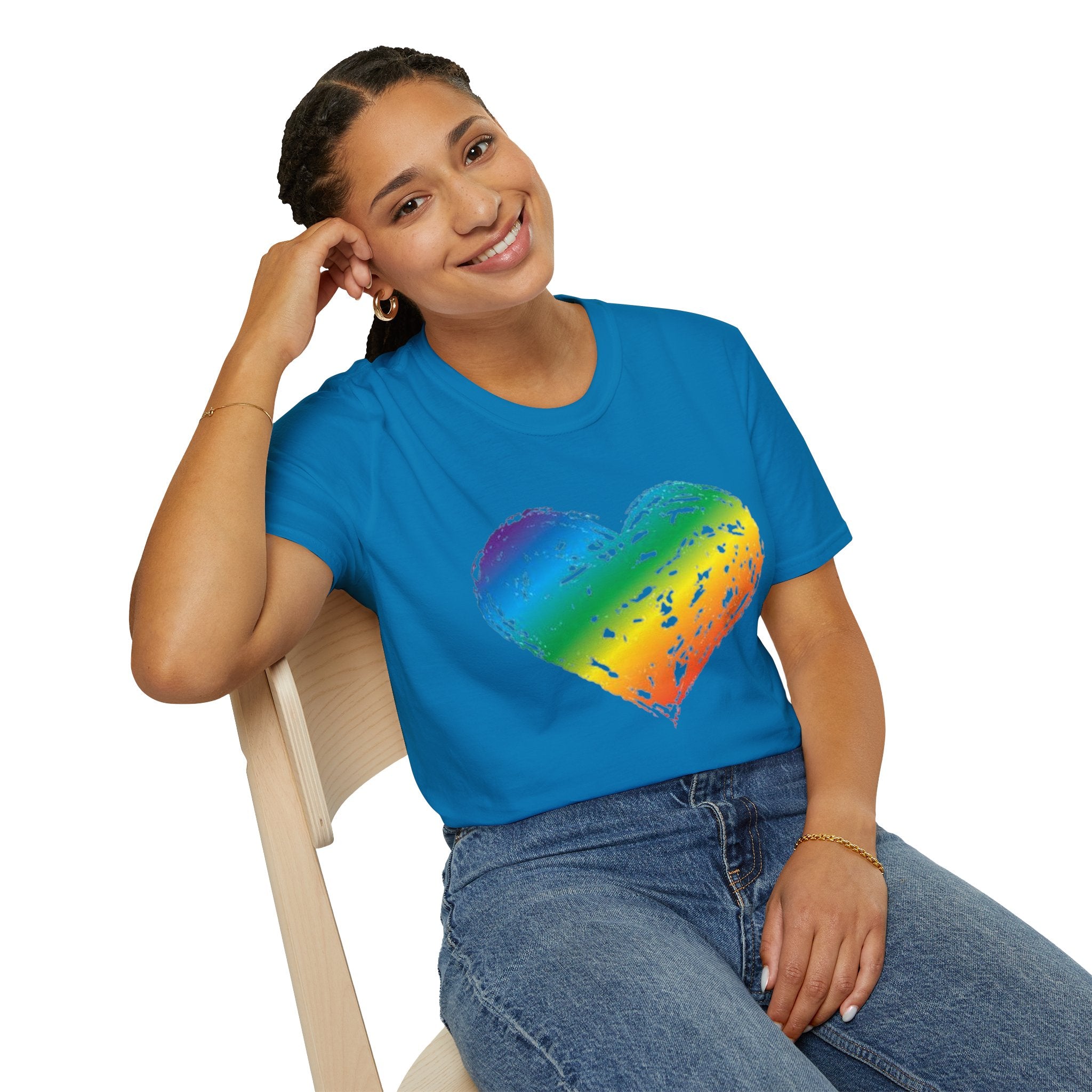 Pride Rainbow Heart Unisex Softstyle T-Shirt