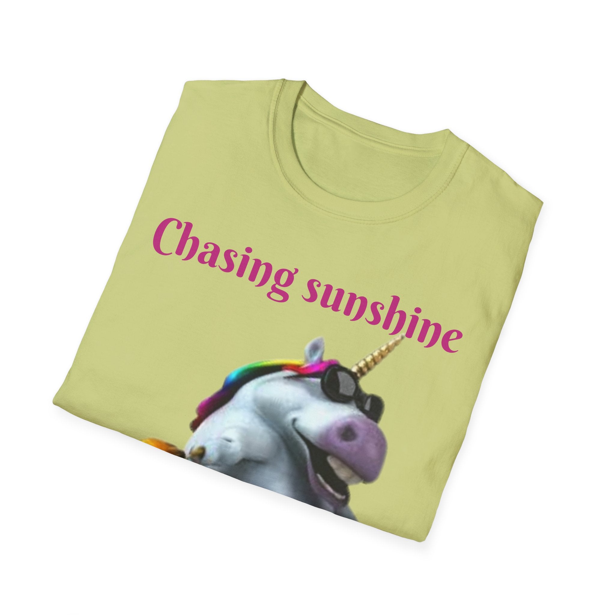 Chasing Sunshine And Good Vibes Unicorn Unisex Softstyle T-Shirt