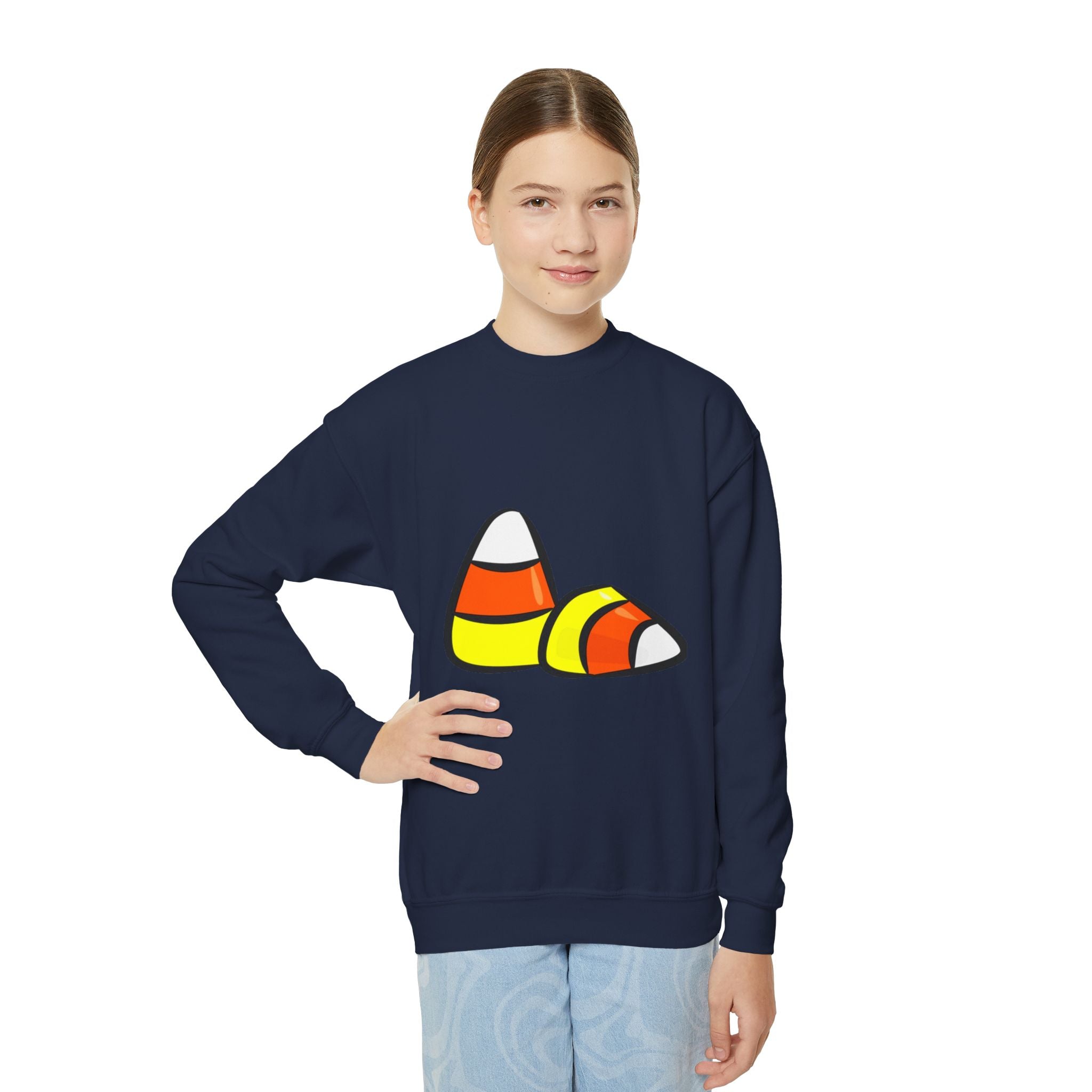 Halloween Candy Corn Youth Crewneck Sweatshirt