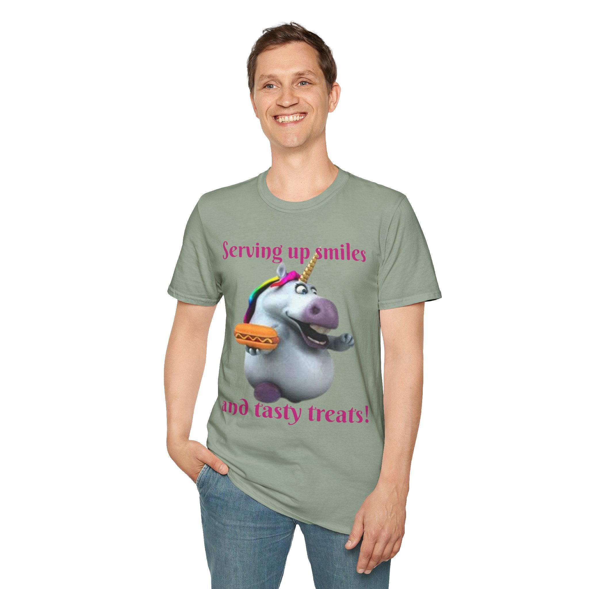 Serving Up Smiles And Tasty Treats Unicorn Unisex Softstyle T-Shirt