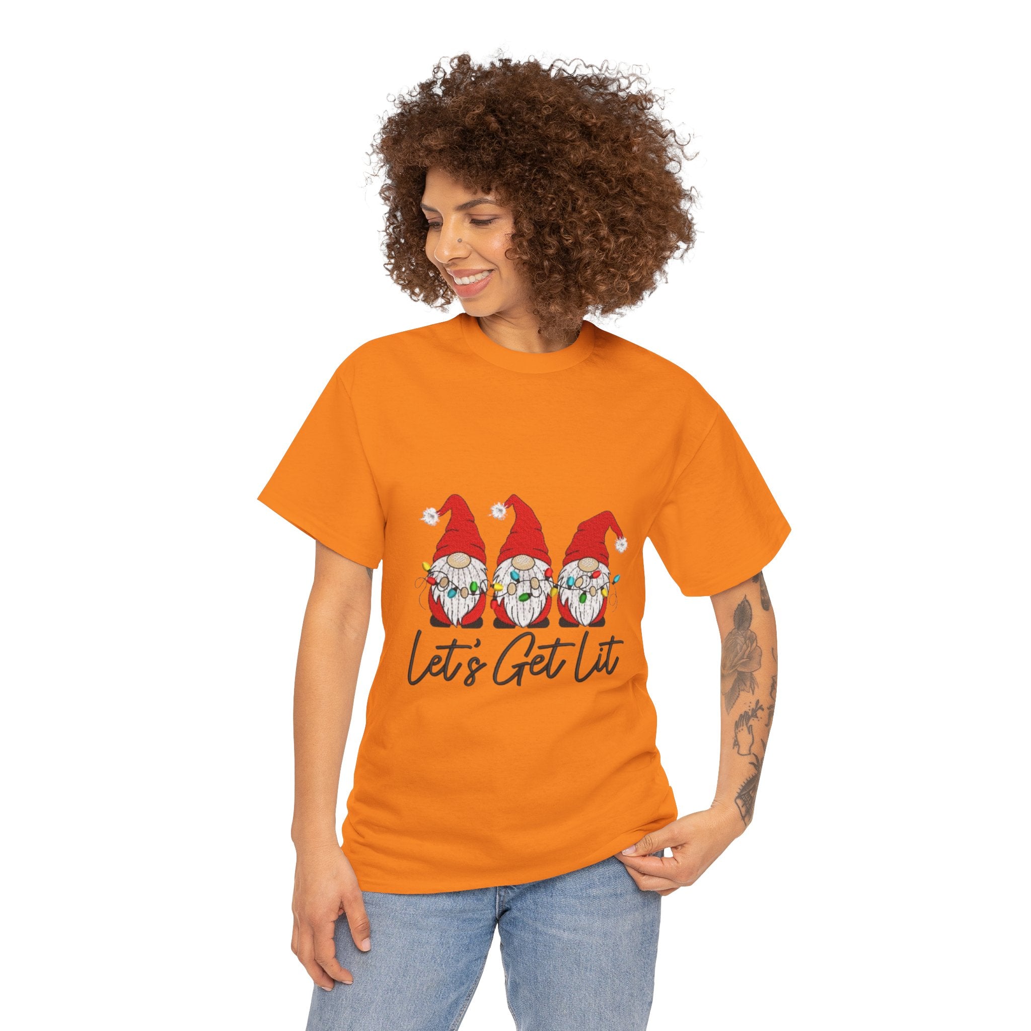 Let's Get Lit Gnome Unisex Heavy Cotton T-Shirt