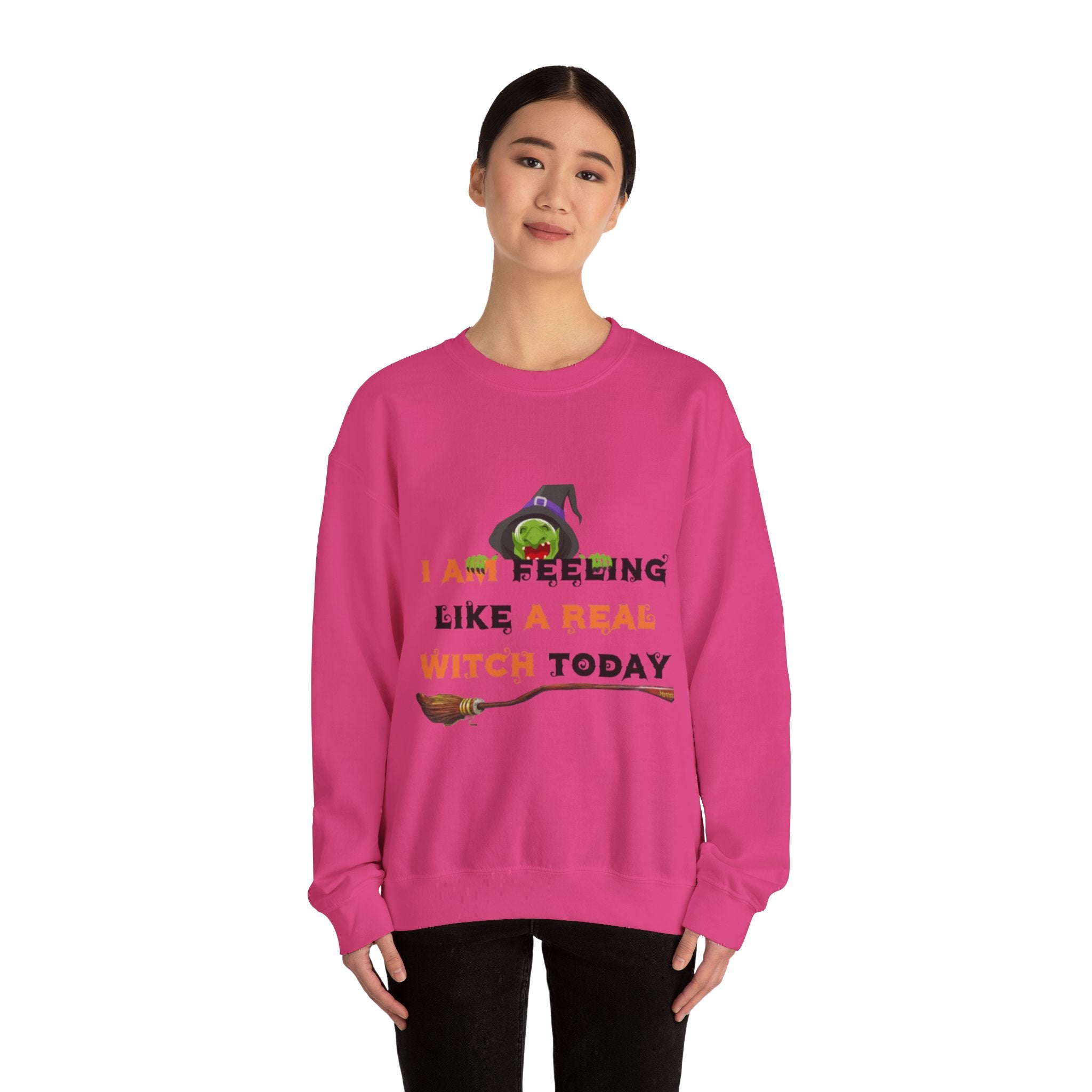 I Am Feeling Like A Real Witch Today Unisex Heavy Blend™ Crewneck Sweatshirt