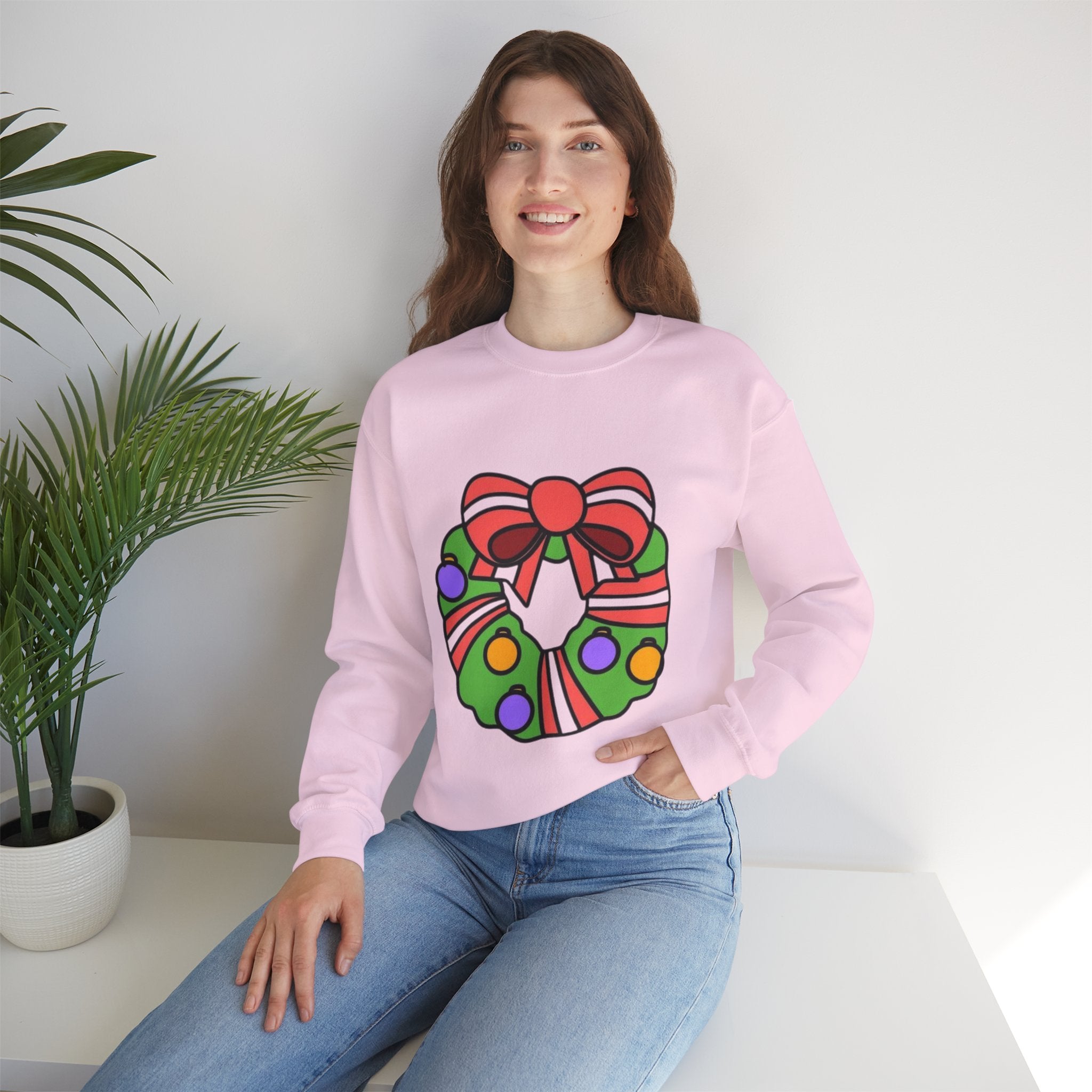 Holiday Wreath Unisex Heavy Blend™ Crewneck Sweatshirt